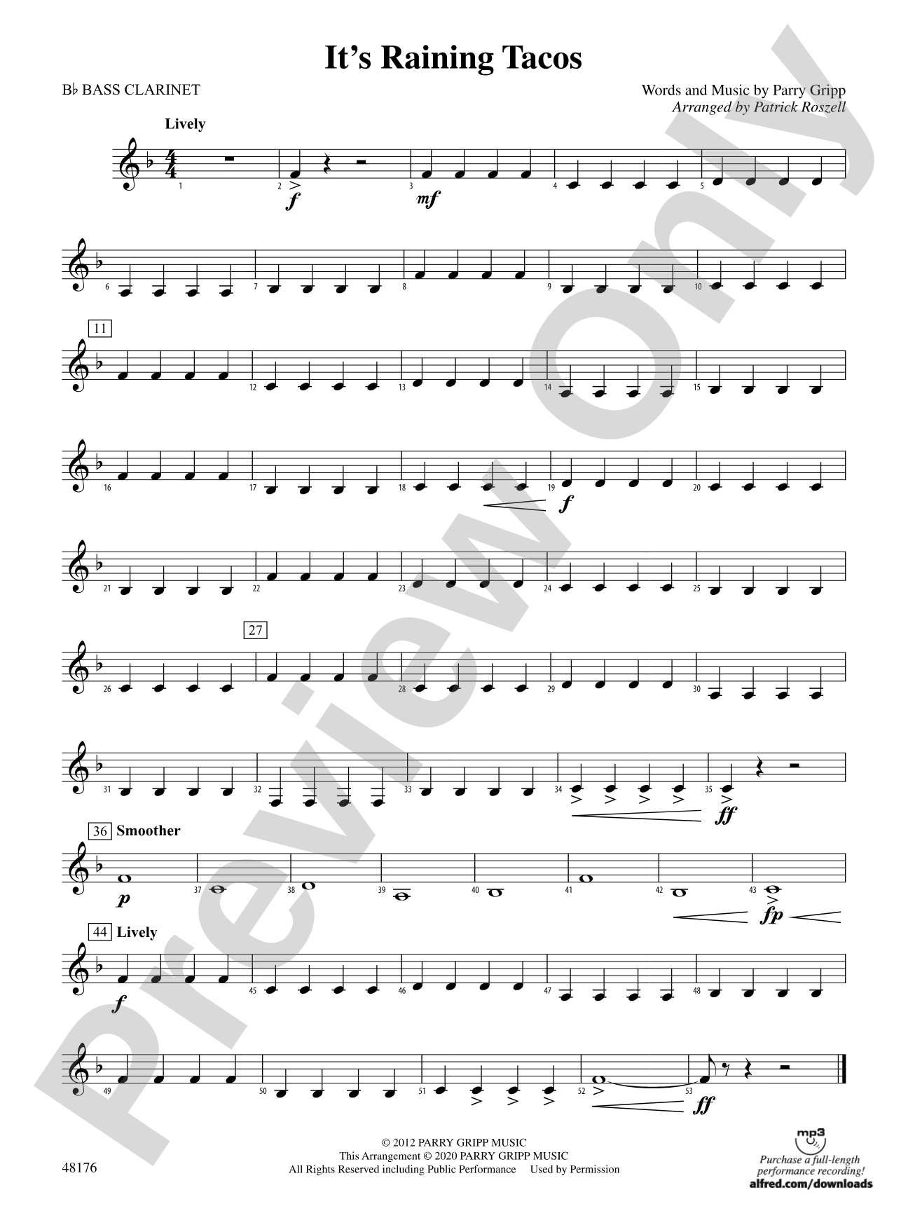 It's Raining Tacos: B-flat Bass Clarinet
