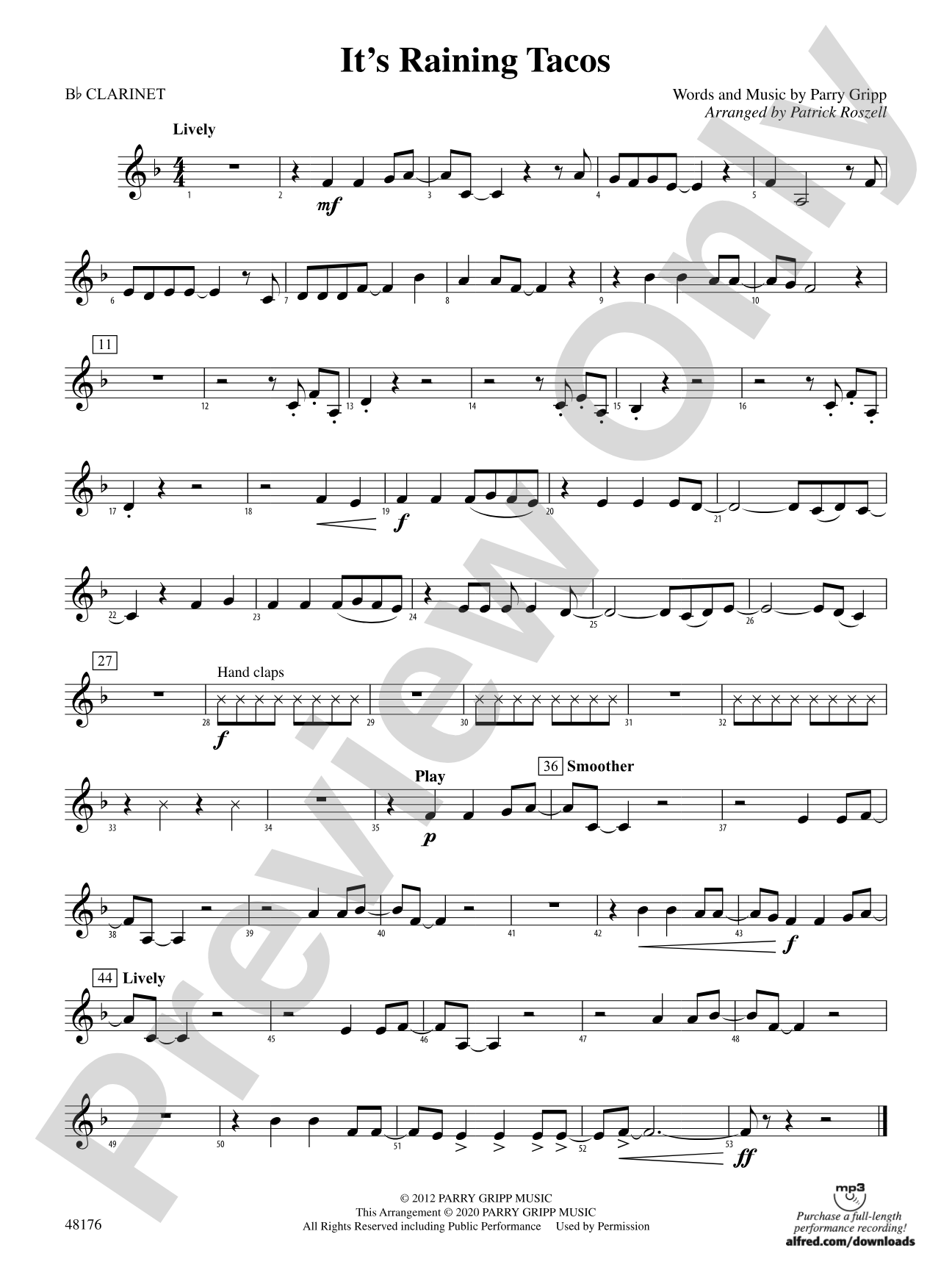 It's Raining Tacos: 1st B-flat Clarinet