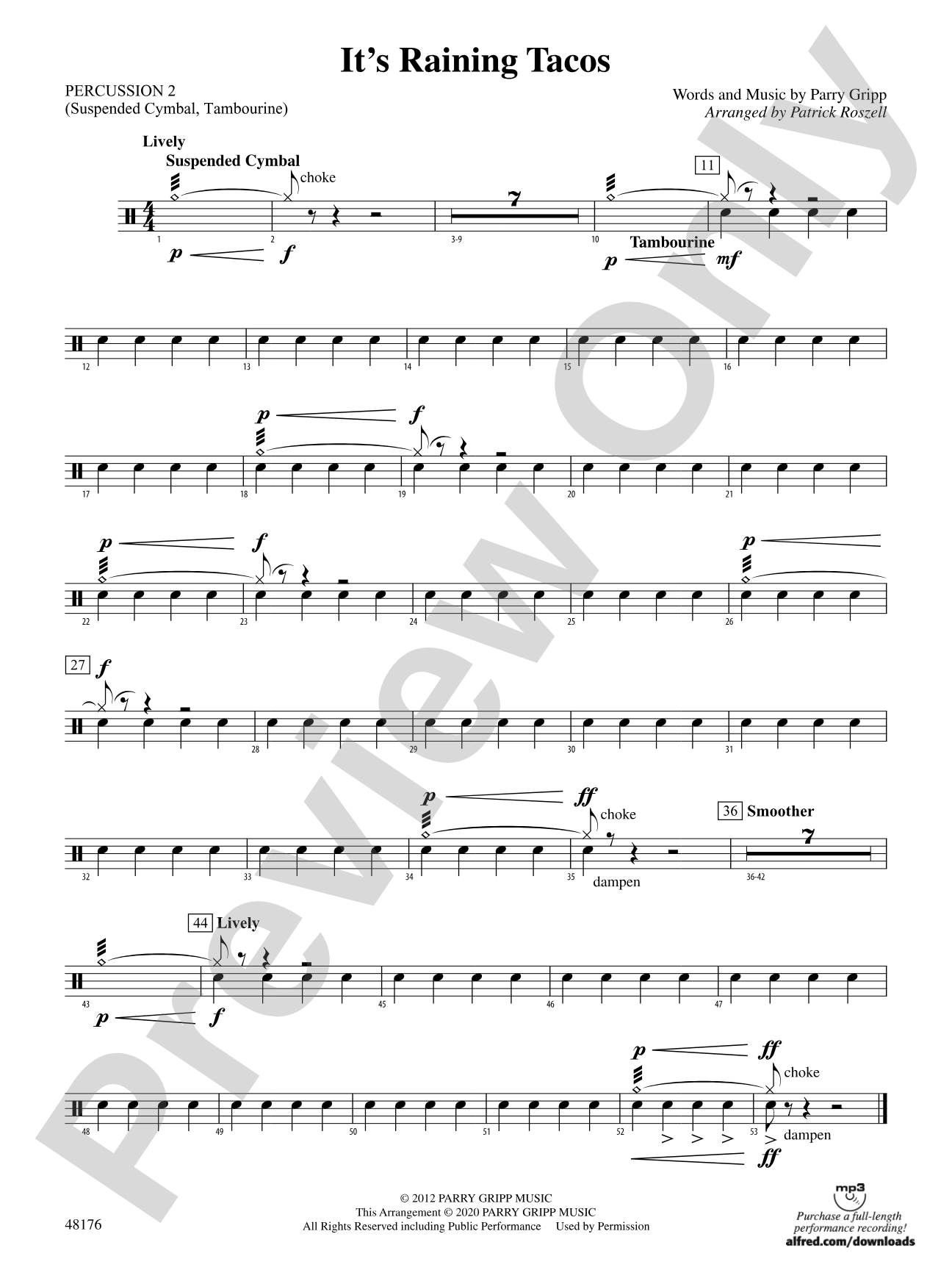 It's Raining Tacos: 2nd Percussion