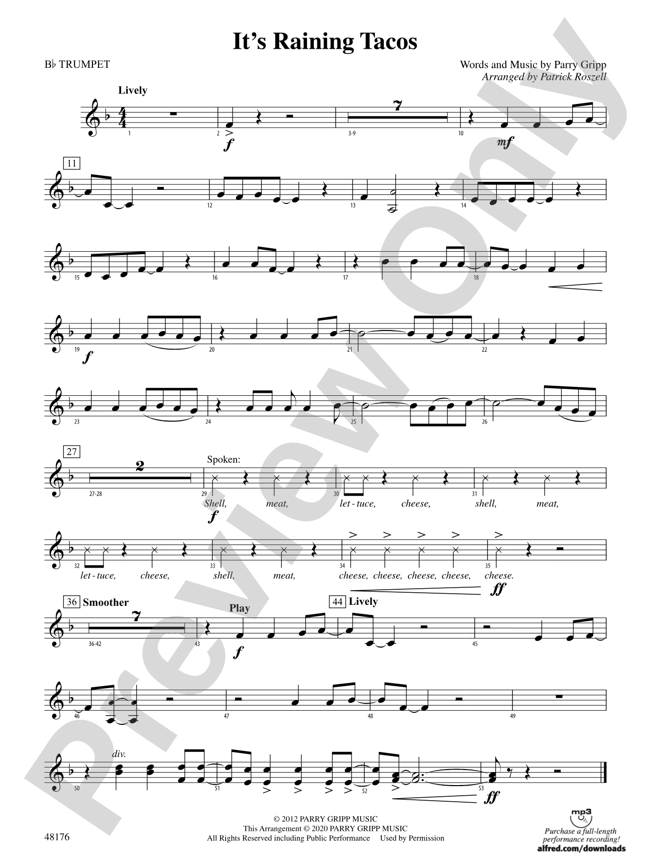 It's Raining Tacos: 1st B-flat Trumpet