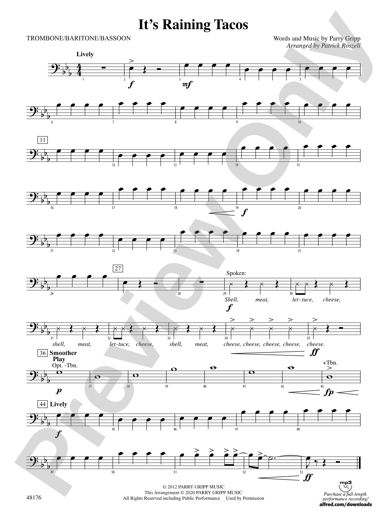 It's Raining Tacos: 1st Trombone