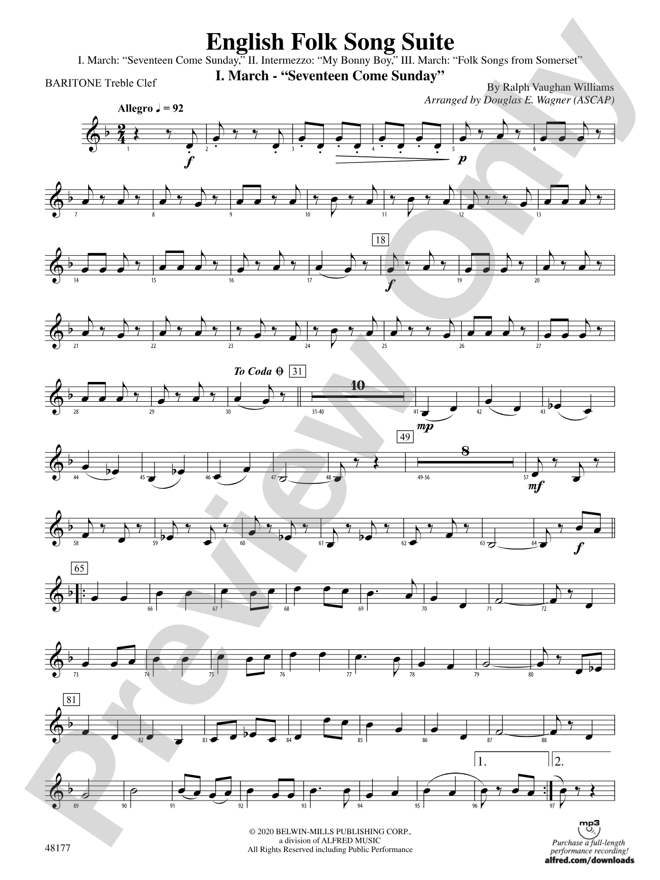 English Folk Song Suite: Baritone T.C.