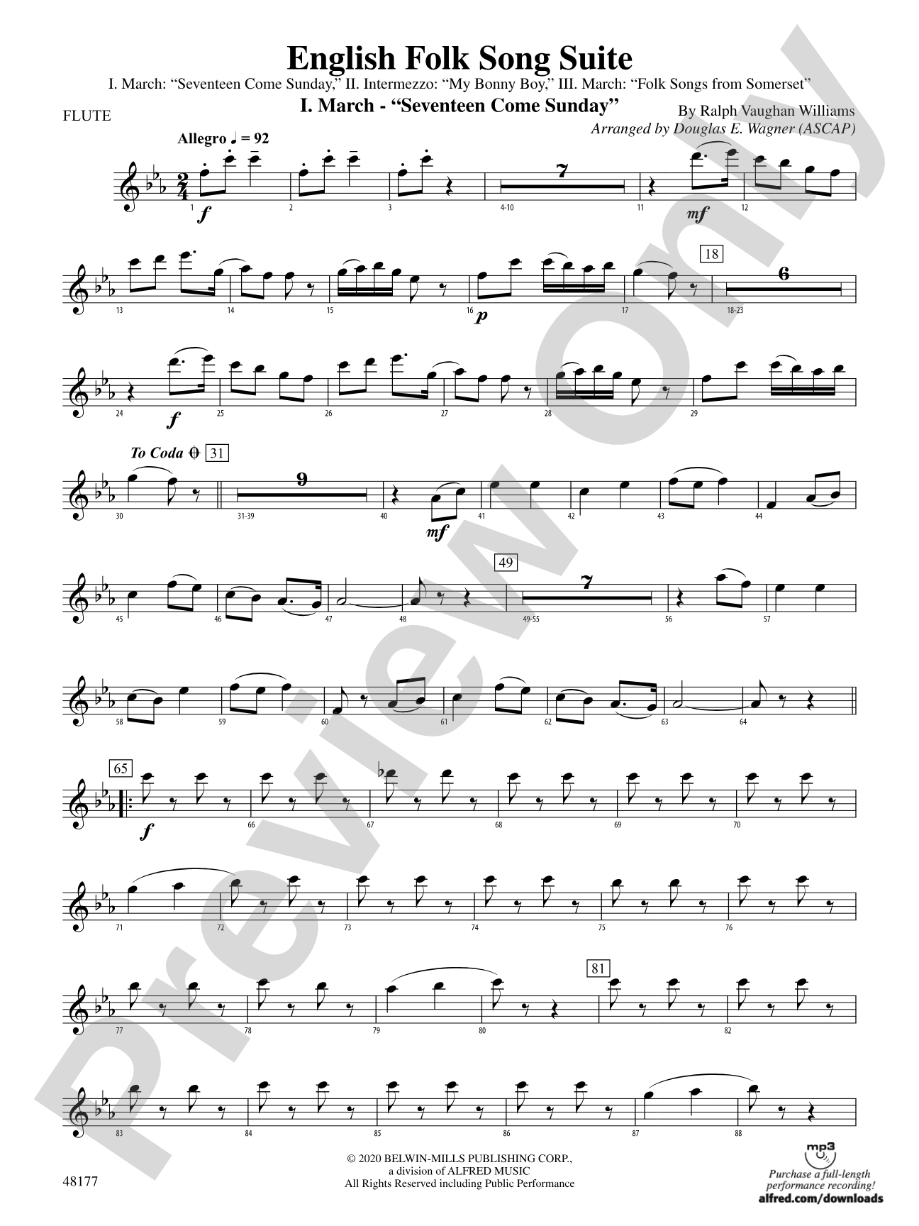 English Folk Song Suite: Flute