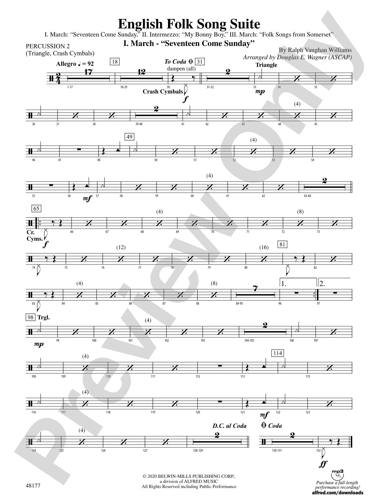 English Folk Song Suite: 2nd Percussion