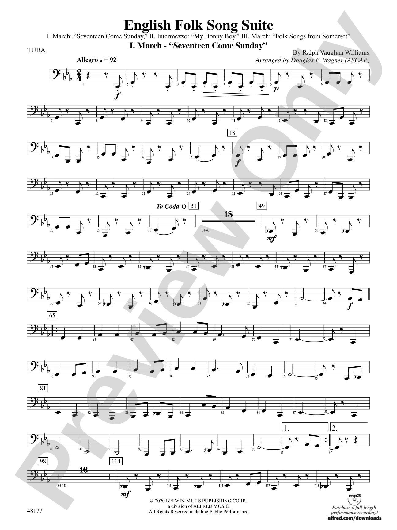 English Folk Song Suite: Tuba