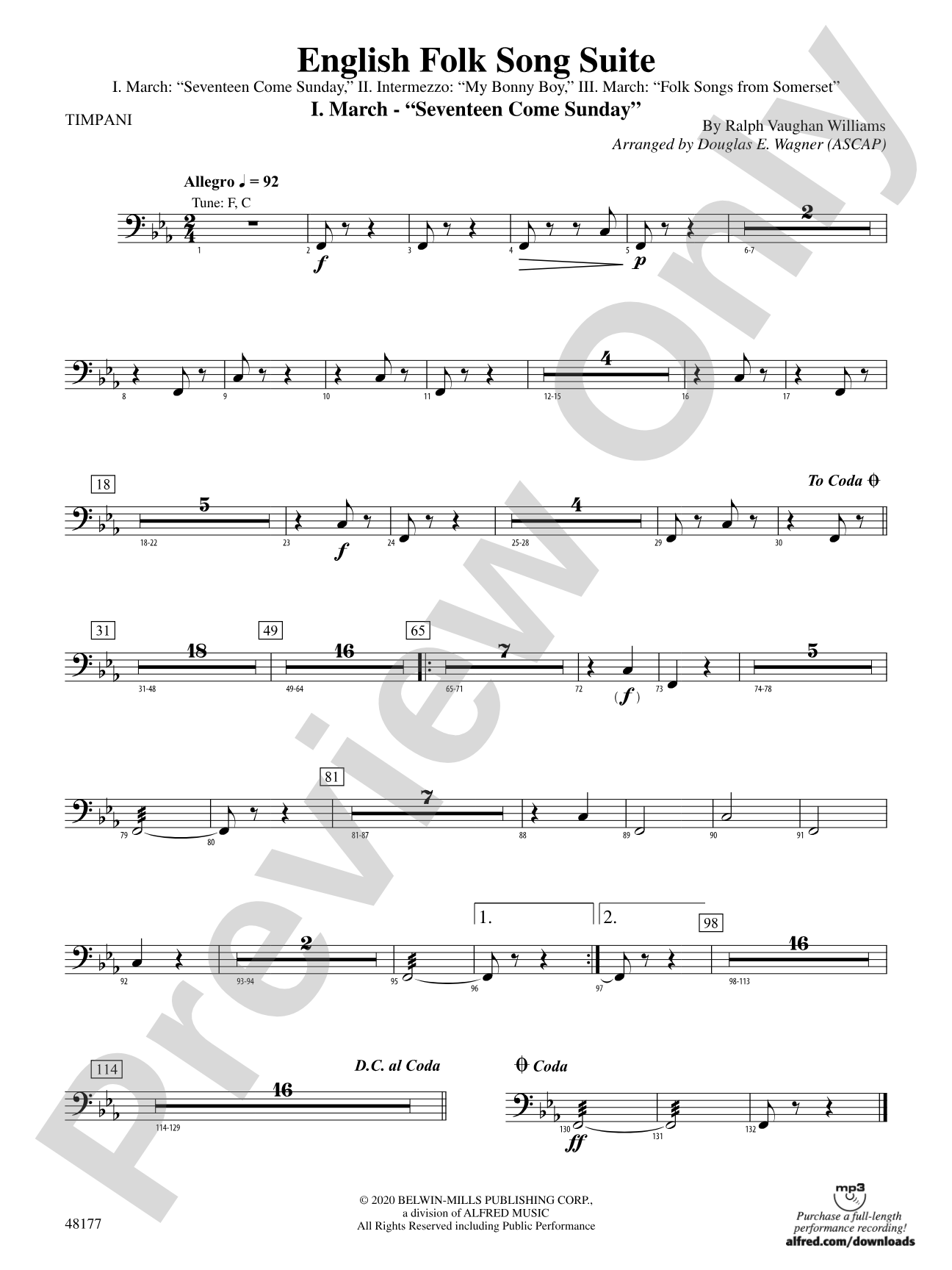 English Folk Song Suite: Timpani