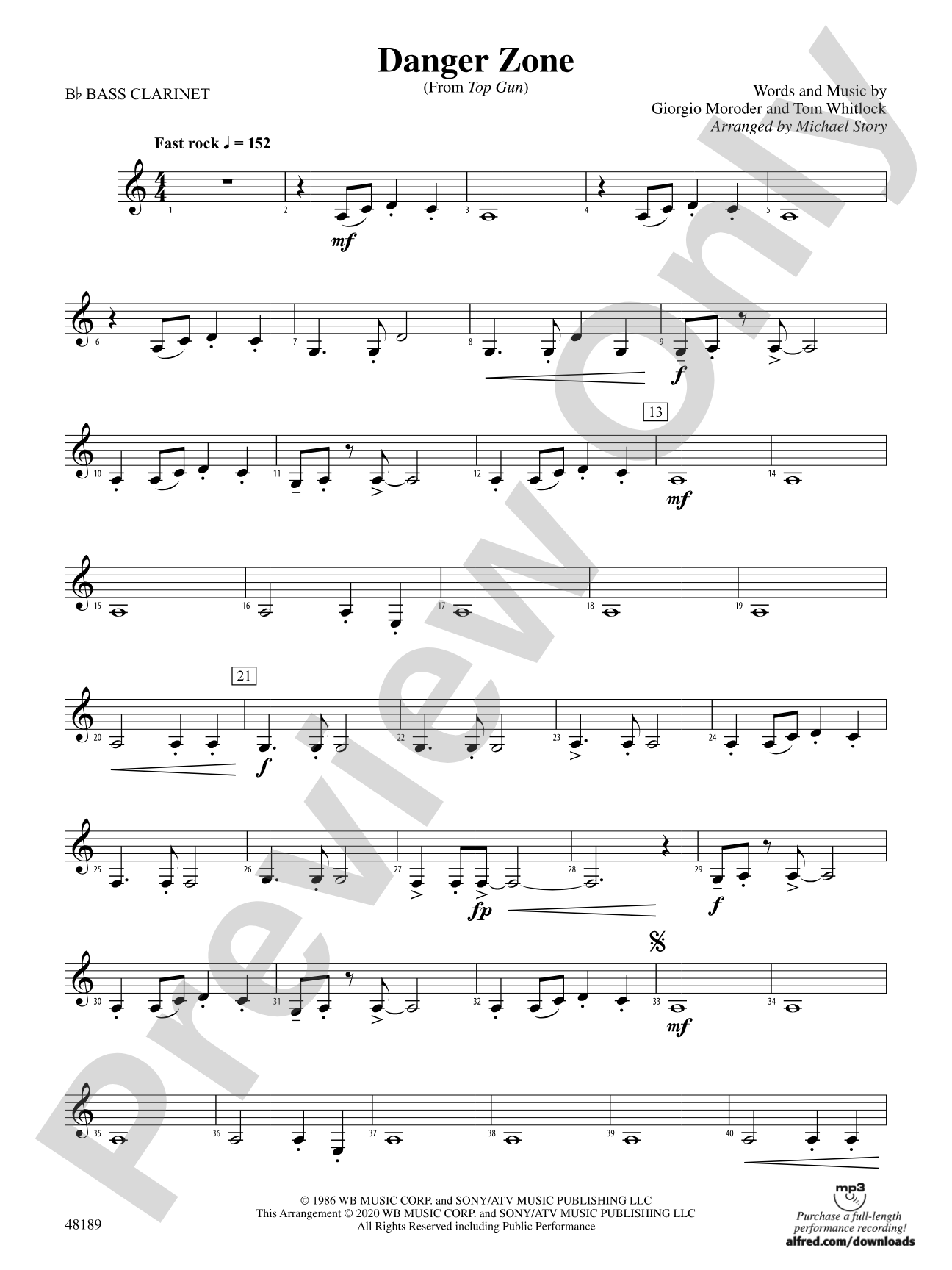 Danger Zone: B-flat Bass Clarinet