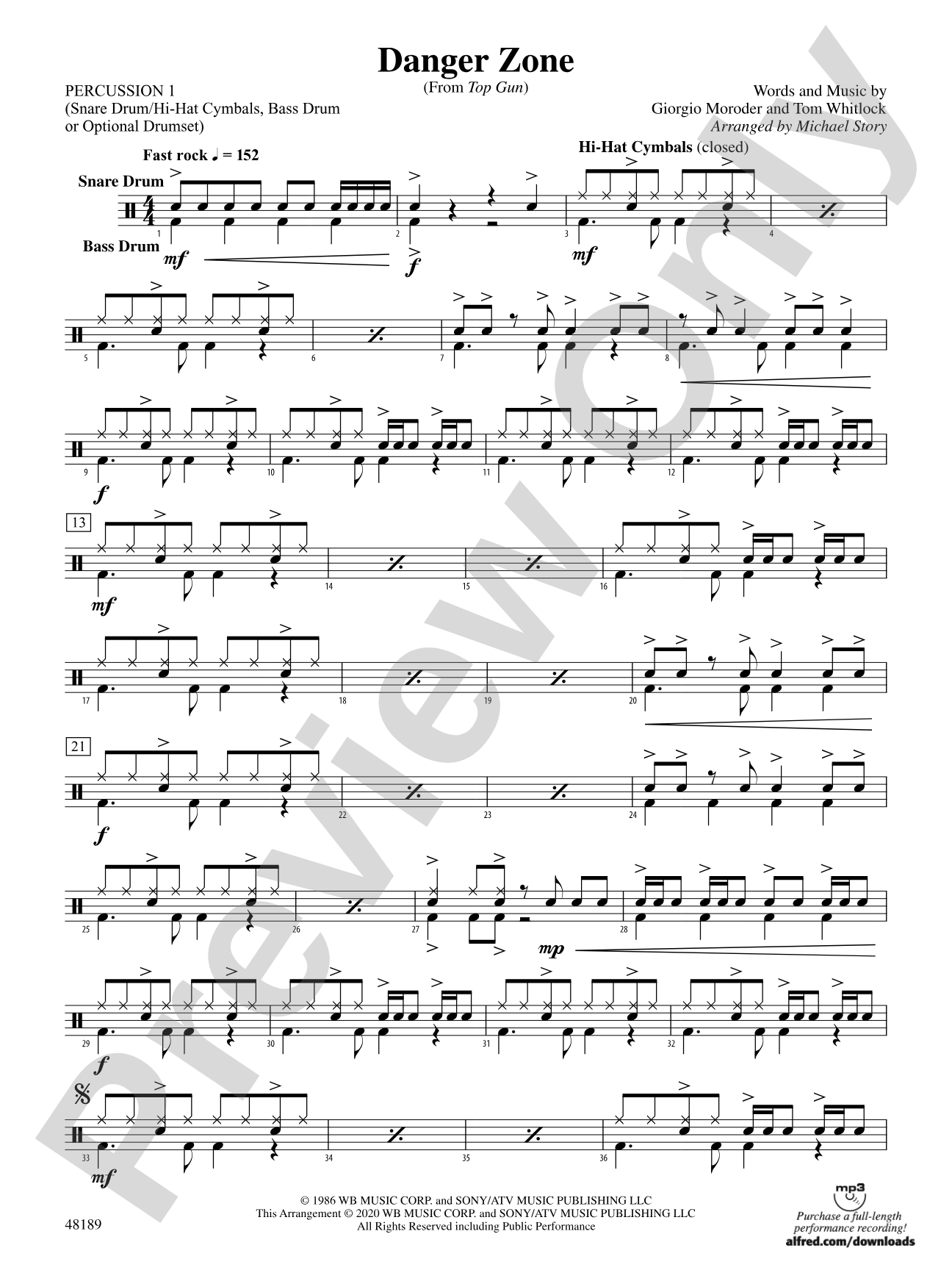 Danger Zone: 1st Percussion