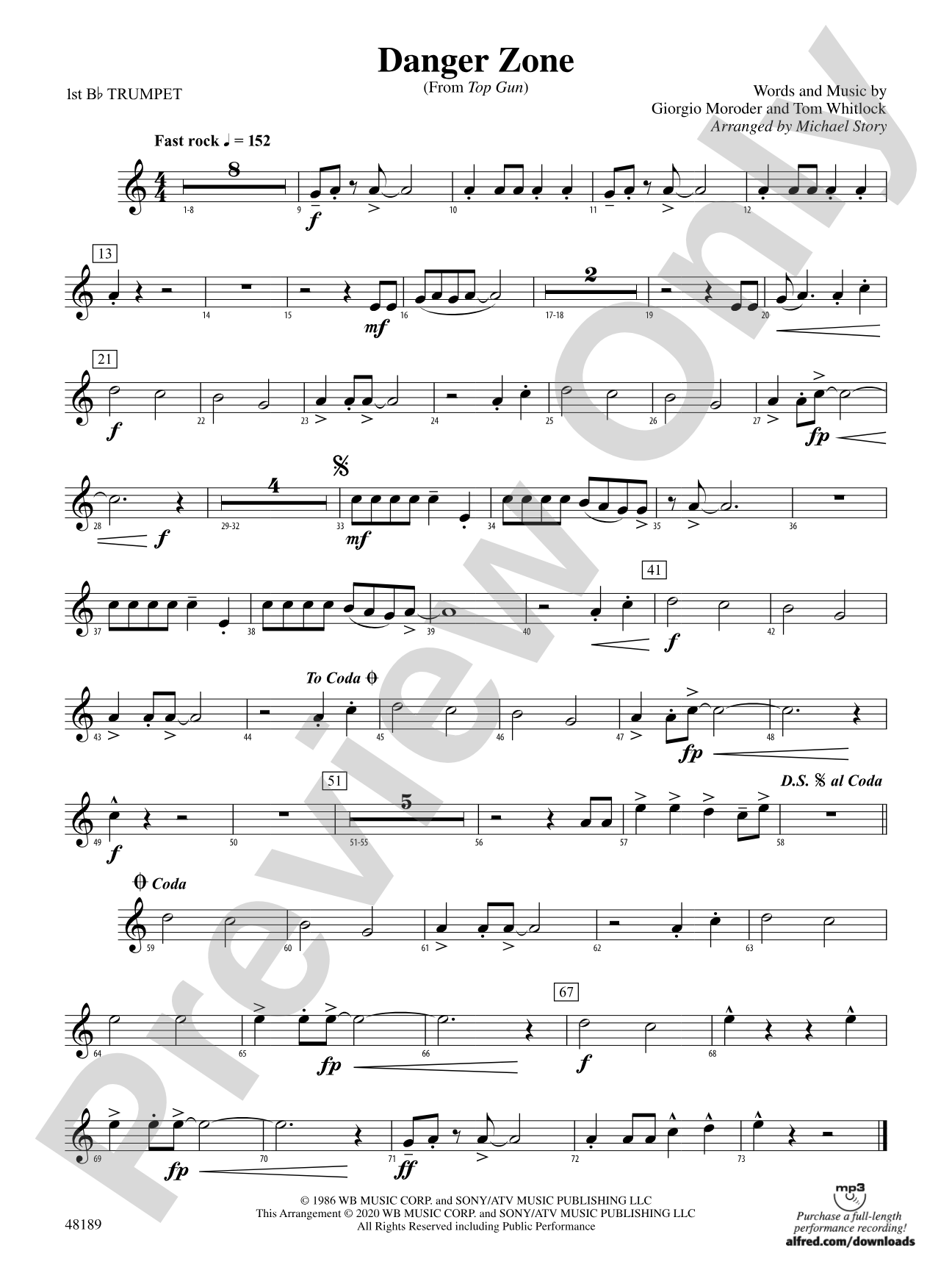 Danger Zone: 1st B-flat Trumpet