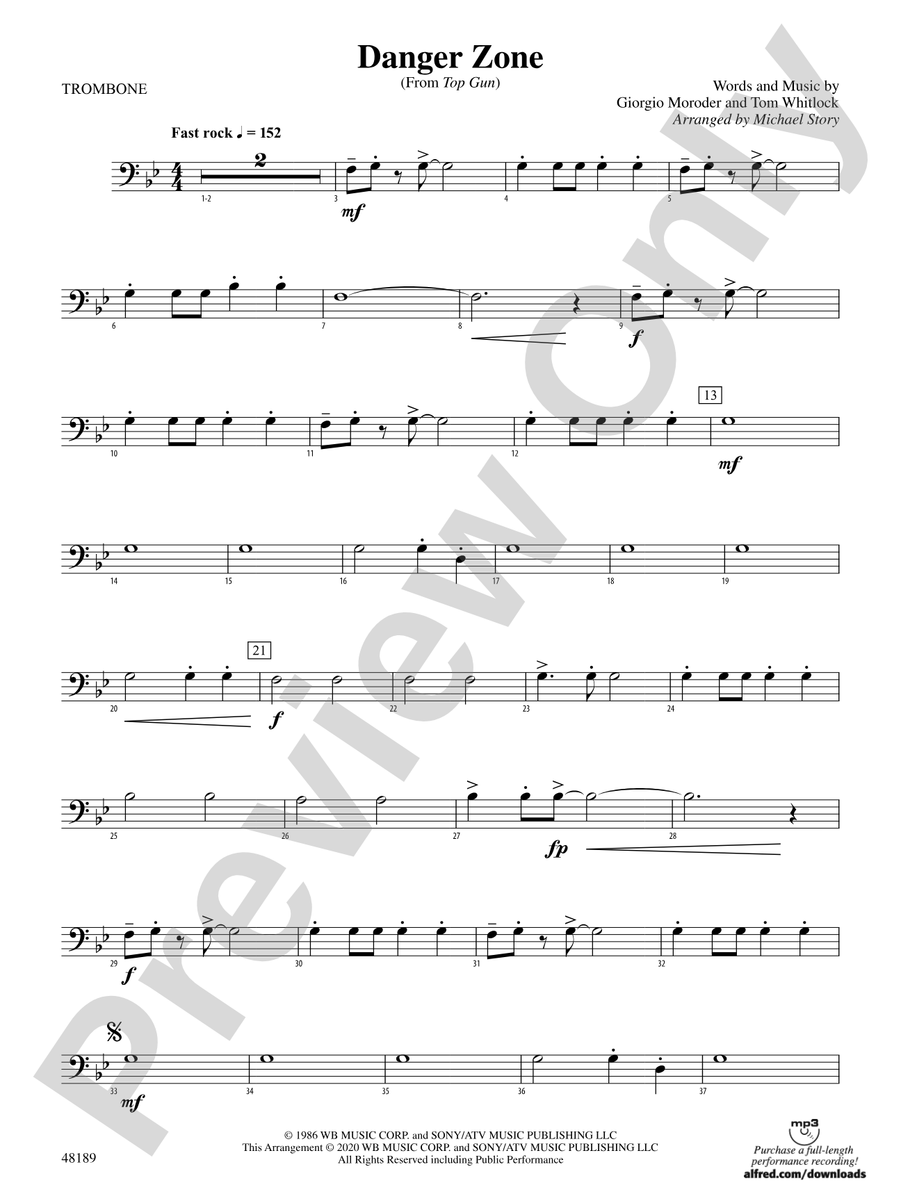 Danger Zone: 1st Trombone