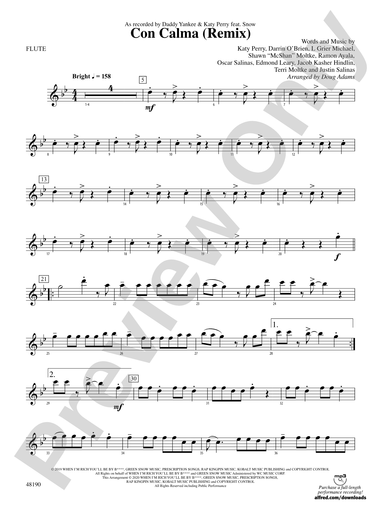 Con Calma (Remix): Flute