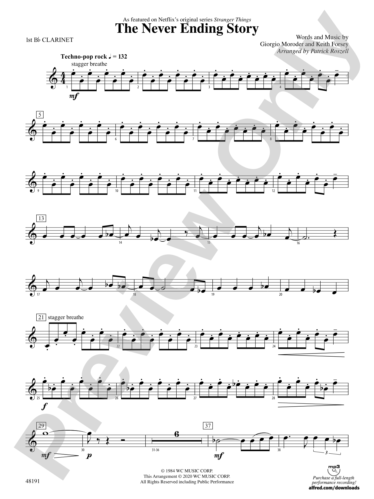 The Never Ending Story: 1st B-flat Clarinet