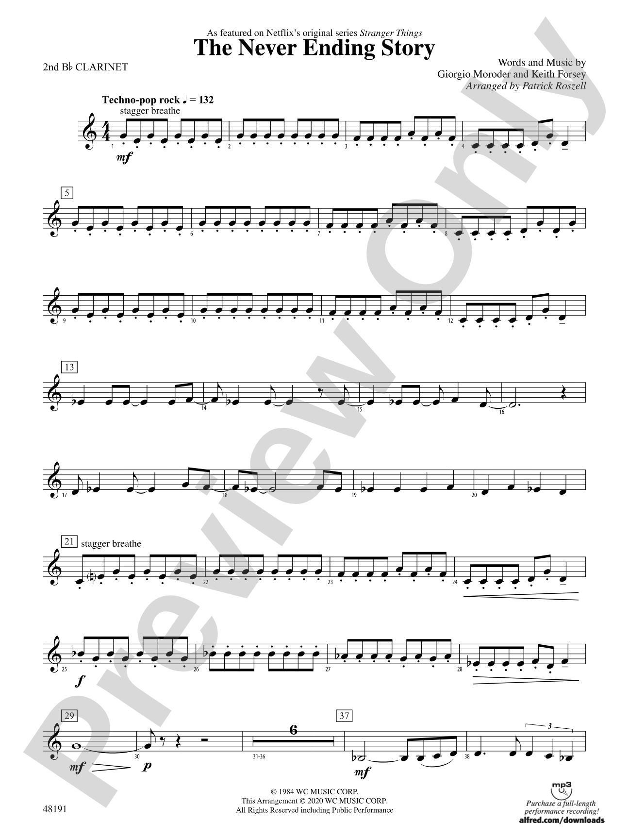 The Never Ending Story: 2nd B-flat Clarinet