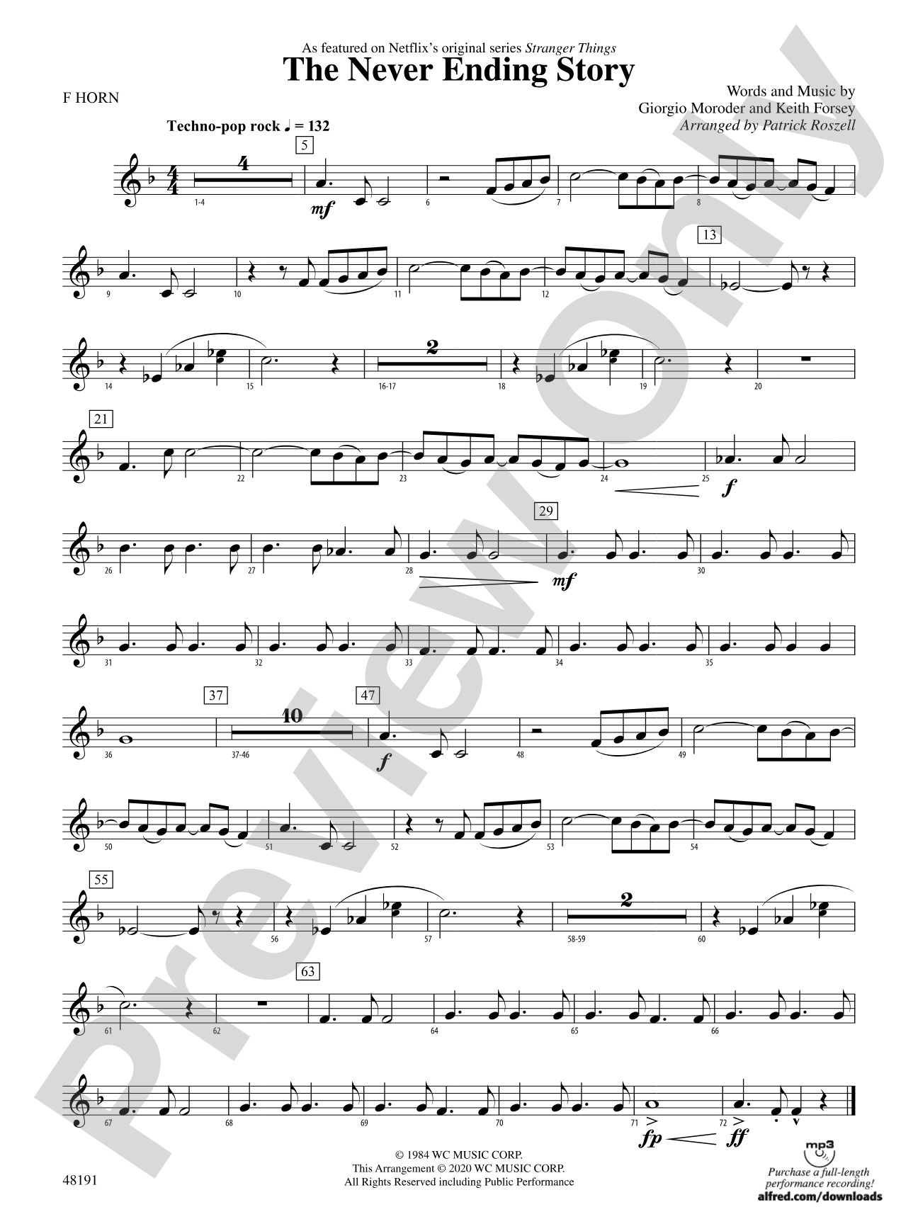 The Never Ending Story: 1st F Horn