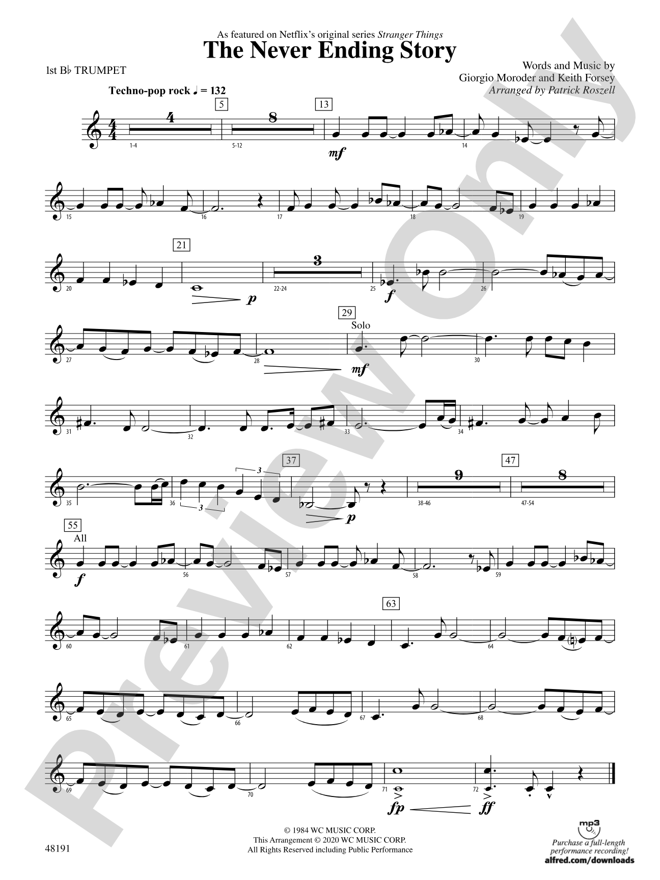 The Never Ending Story: 1st B-flat Trumpet