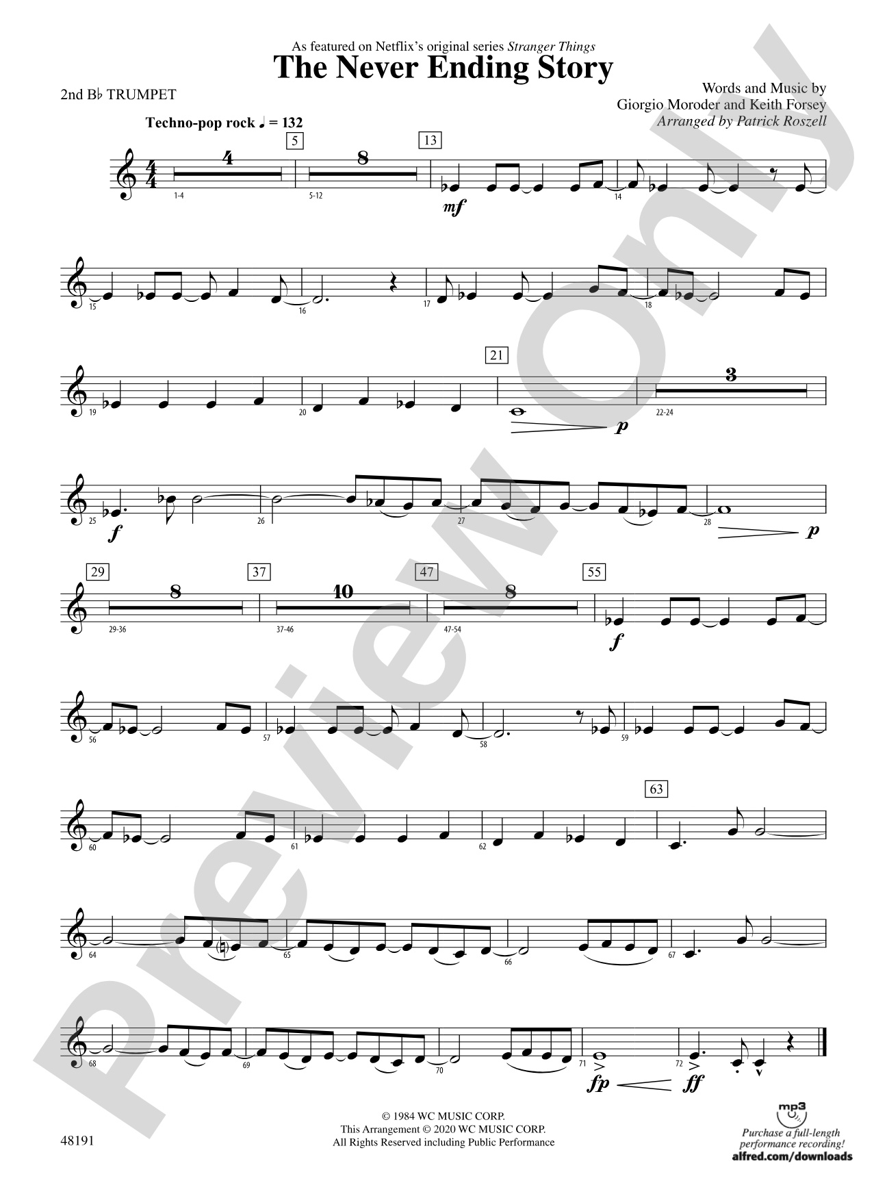 The Never Ending Story: 2nd B-flat Trumpet