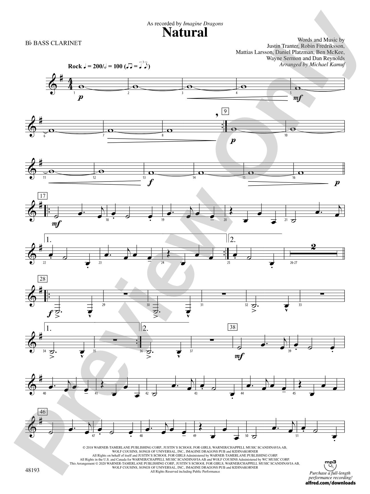 Natural: B-flat Bass Clarinet