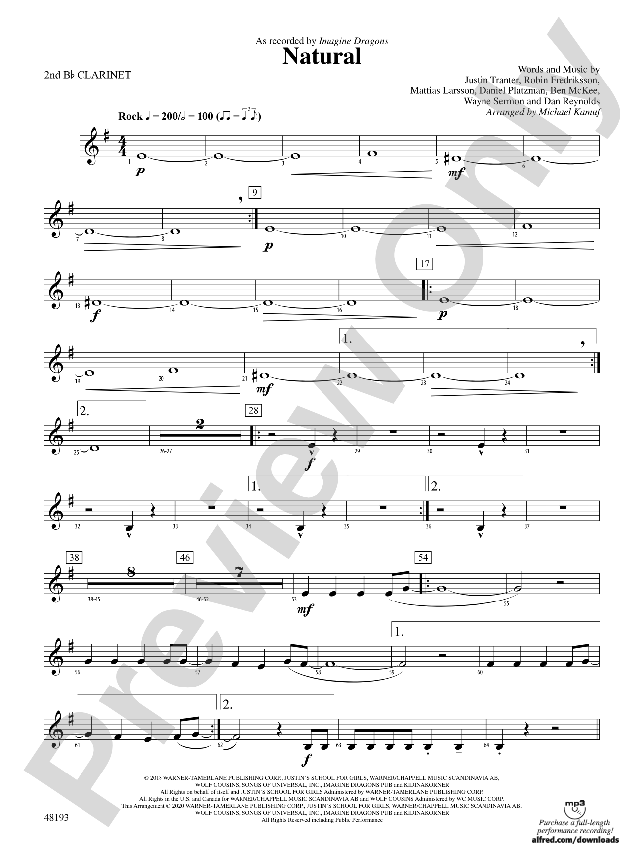 Natural: 2nd B-flat Clarinet