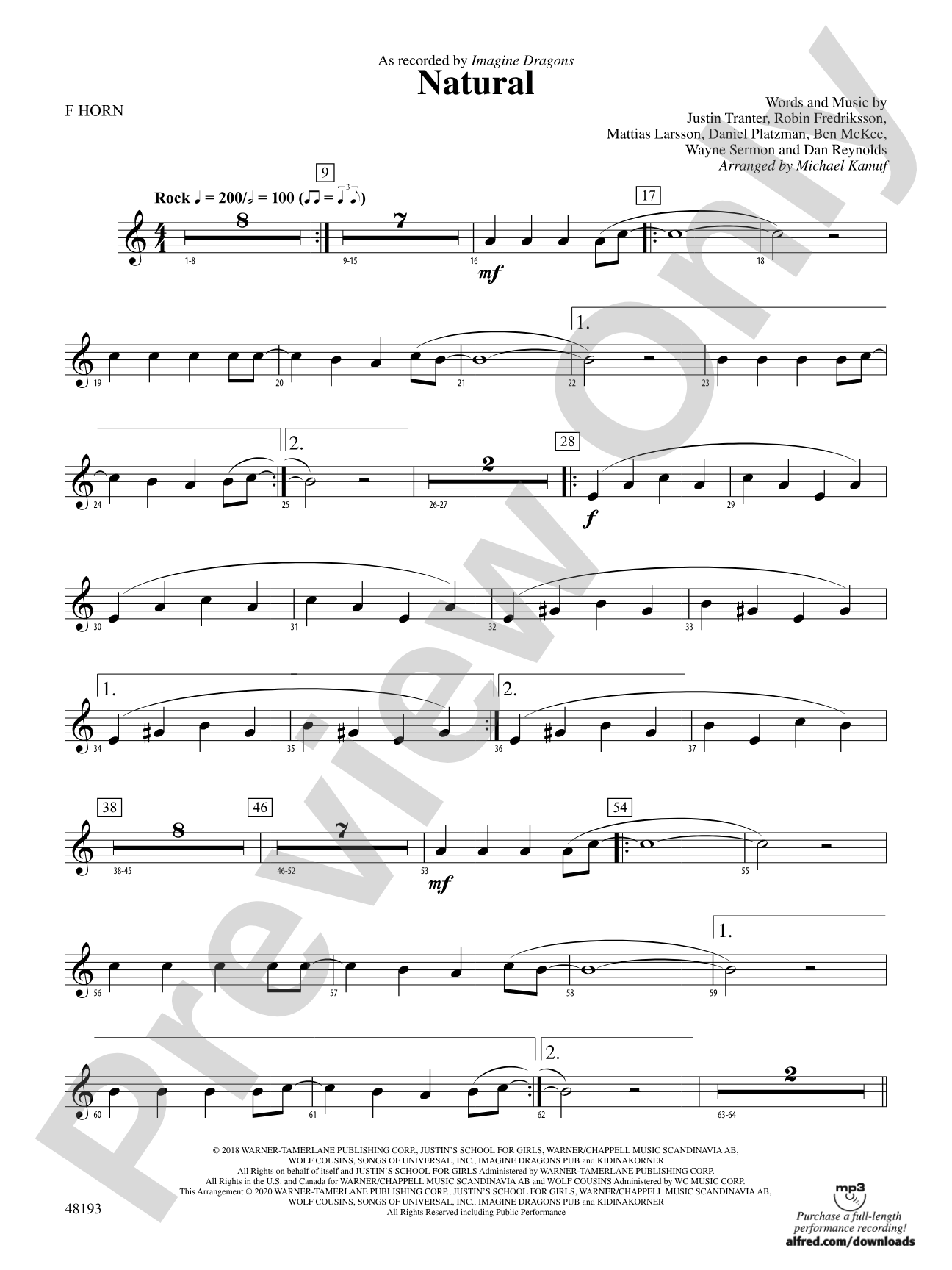 Natural: 1st F Horn