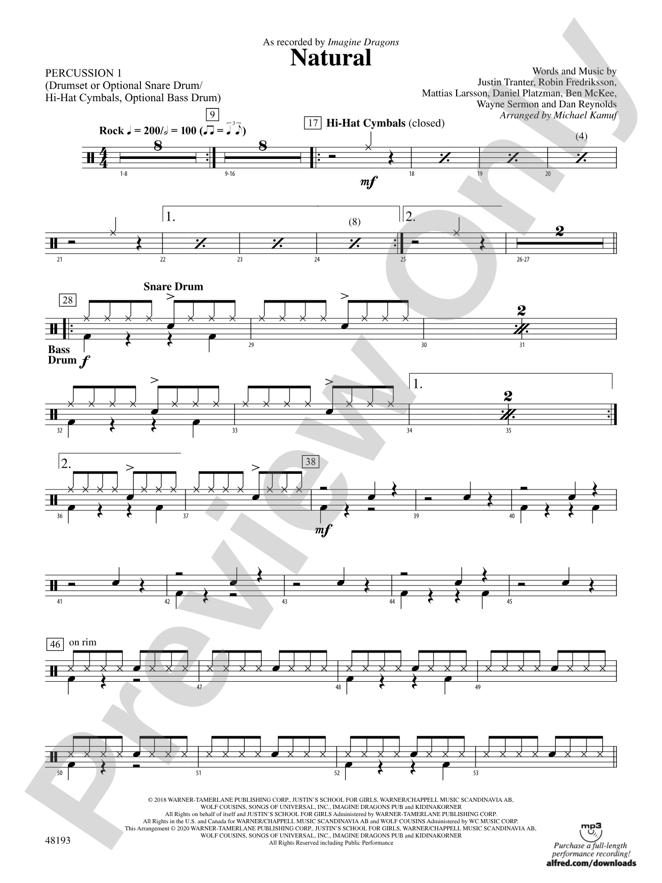 Natural: 1st Percussion