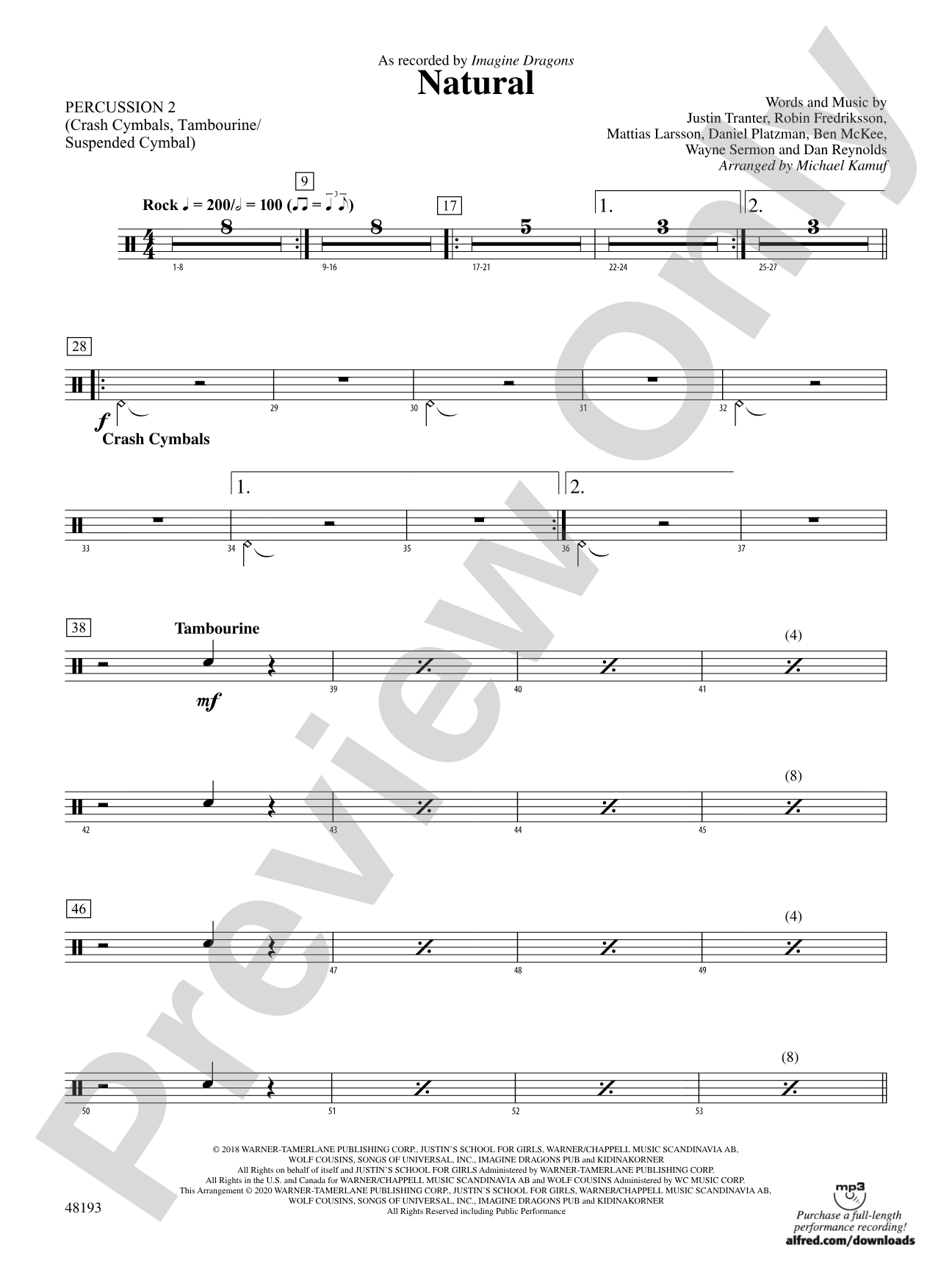 Natural: 2nd Percussion