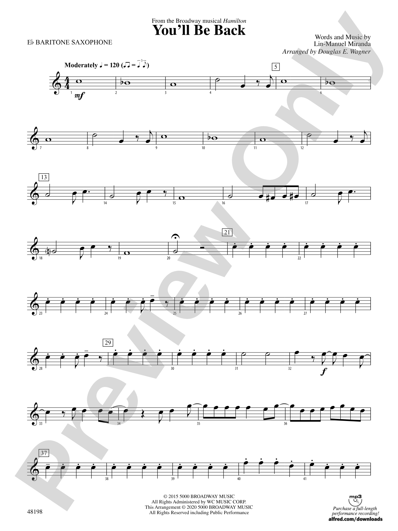 You'll Be Back: E-flat Baritone Saxophone