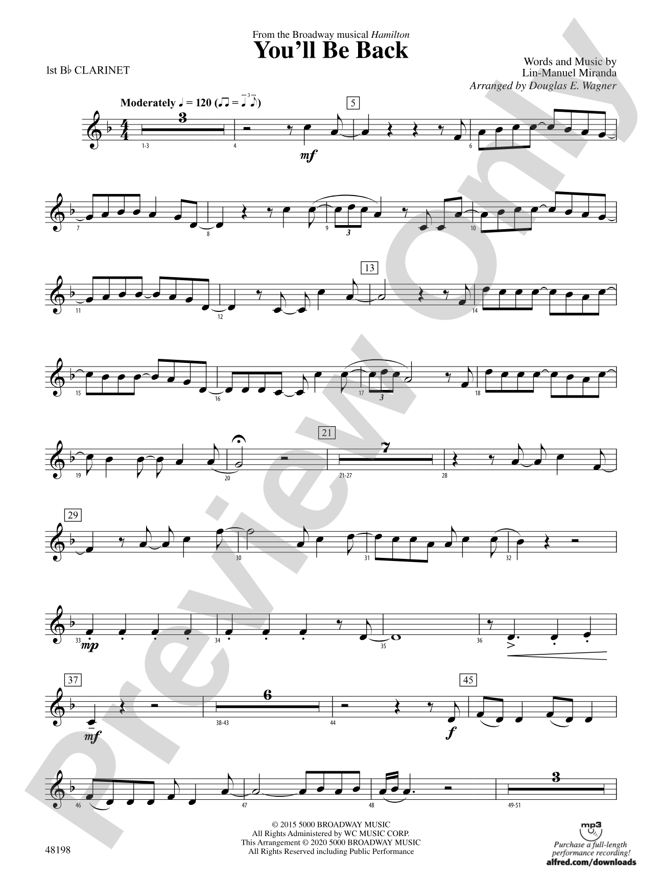 You'll Be Back: 1st B-flat Clarinet