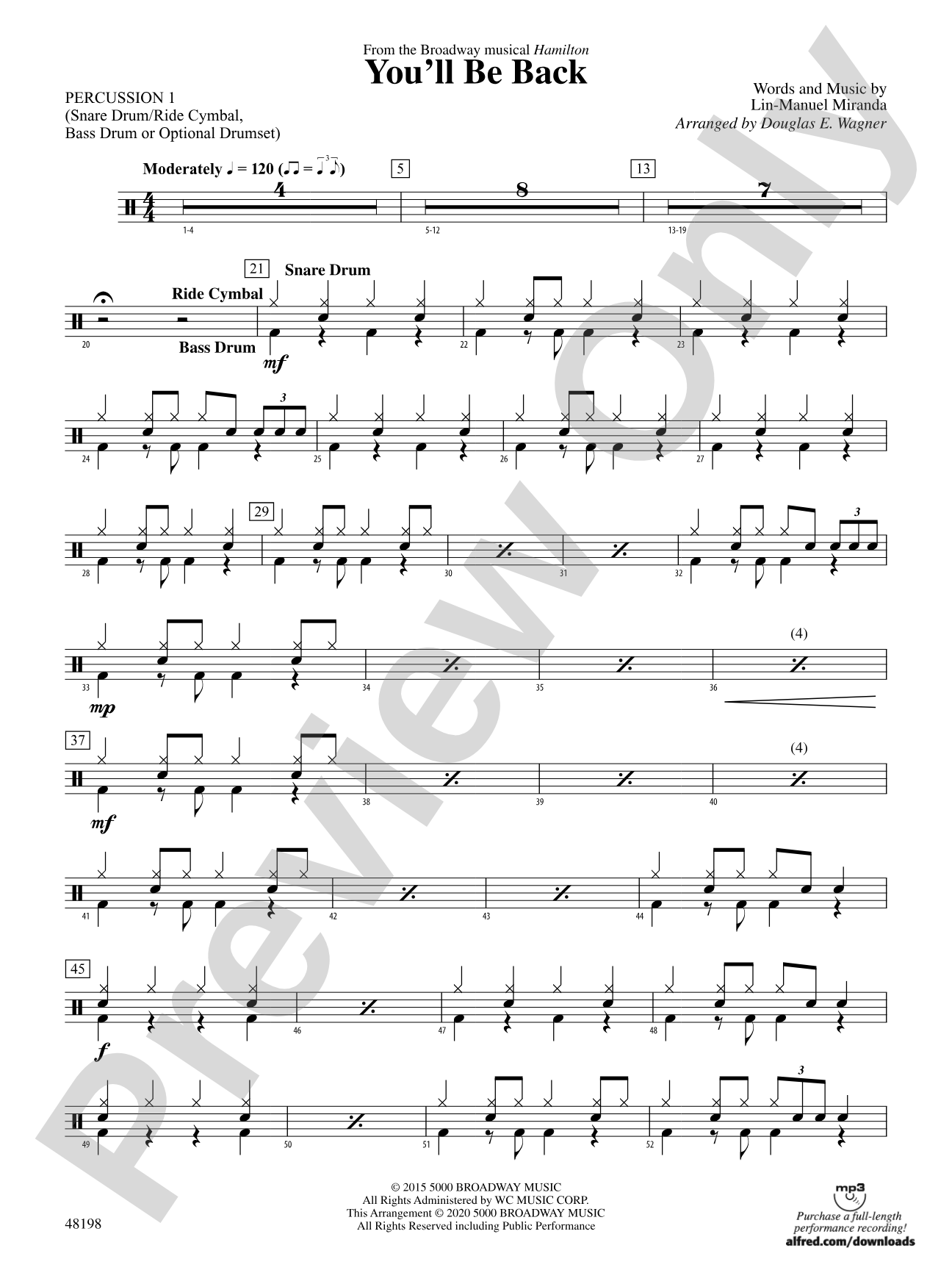 You'll Be Back: 1st Percussion