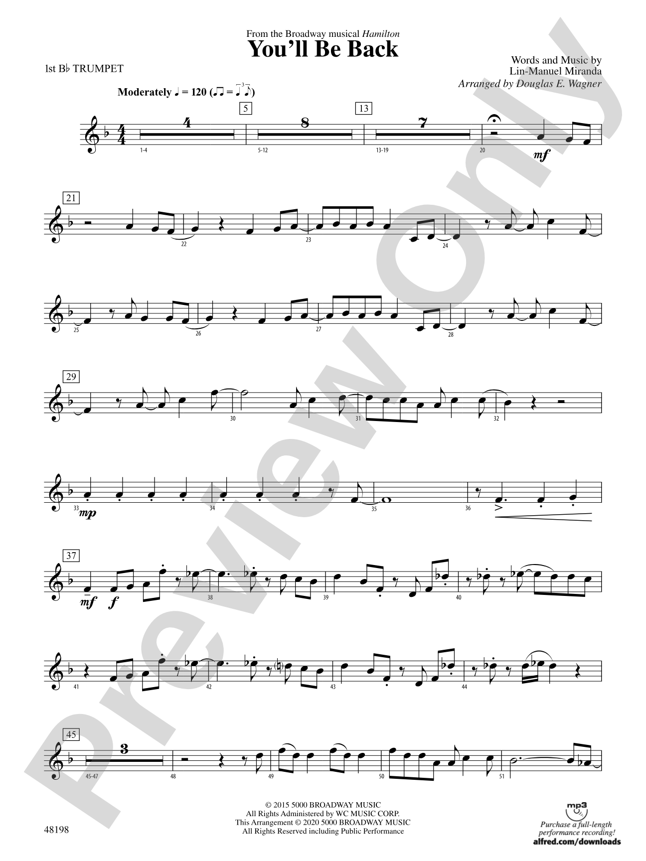 You'll Be Back: 1st B-flat Trumpet