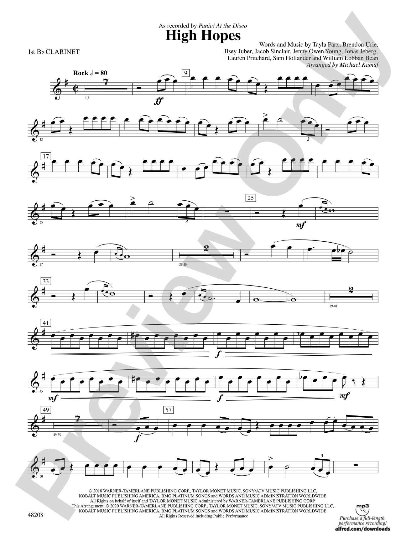 High Hopes: 1st B-flat Clarinet