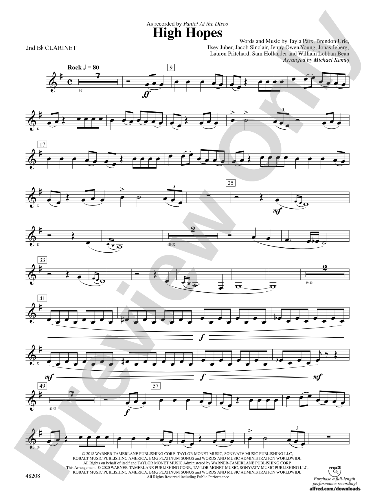 High Hopes: 2nd B-flat Clarinet