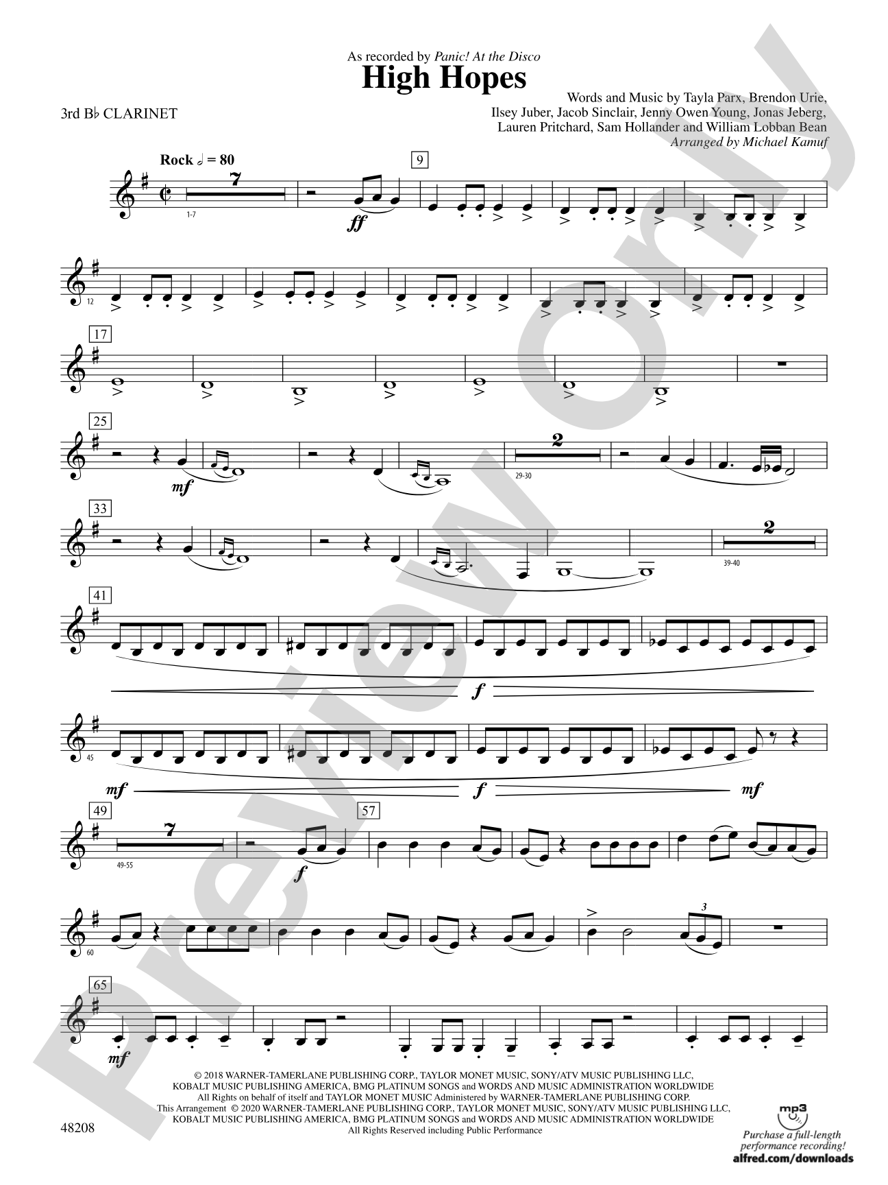 High Hopes: 3rd B-flat Clarinet