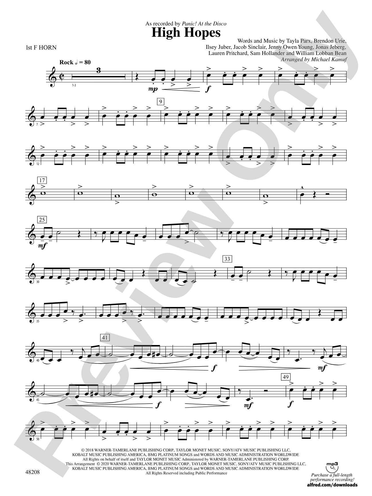 High Hopes: 1st F Horn