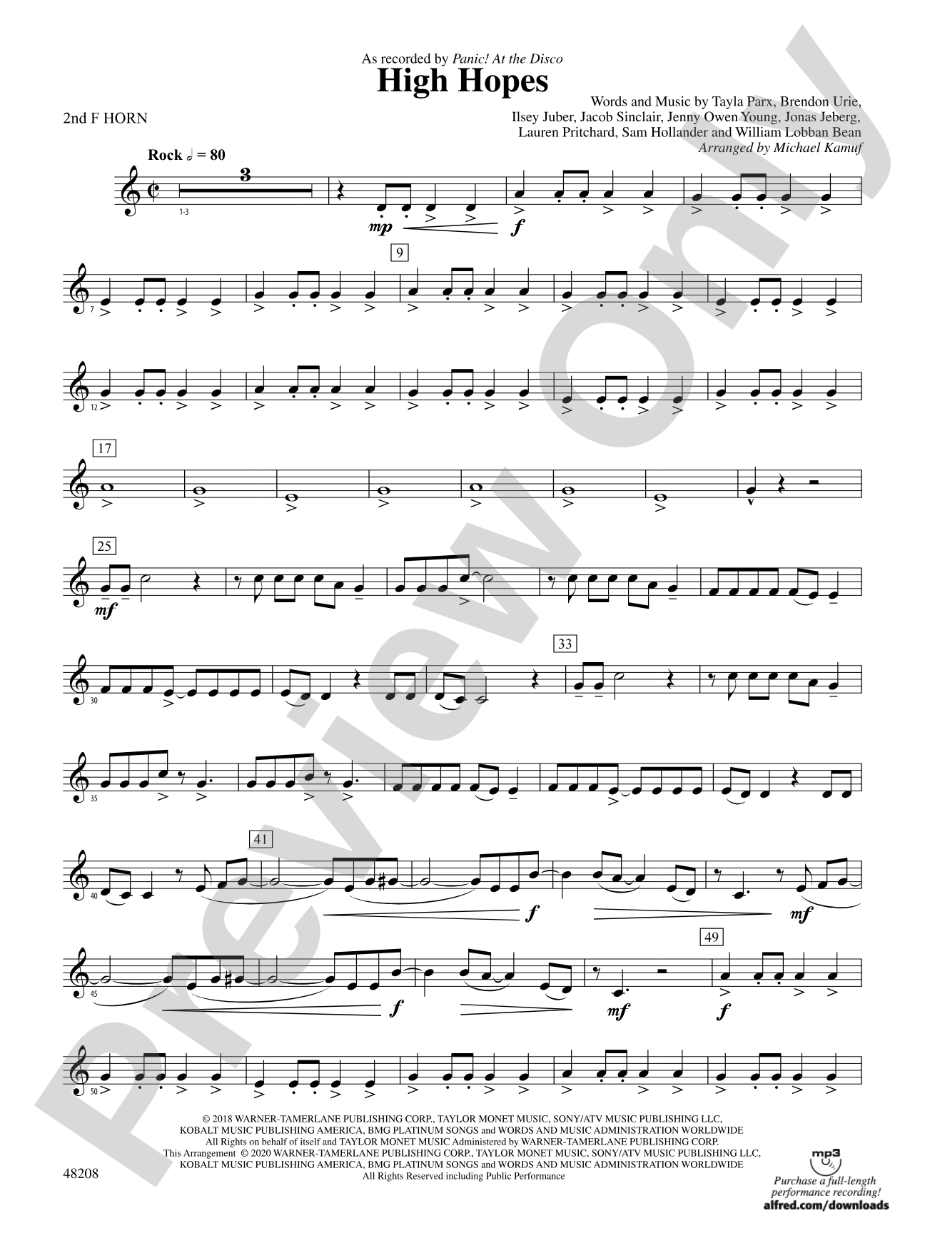 High Hopes: 2nd F Horn