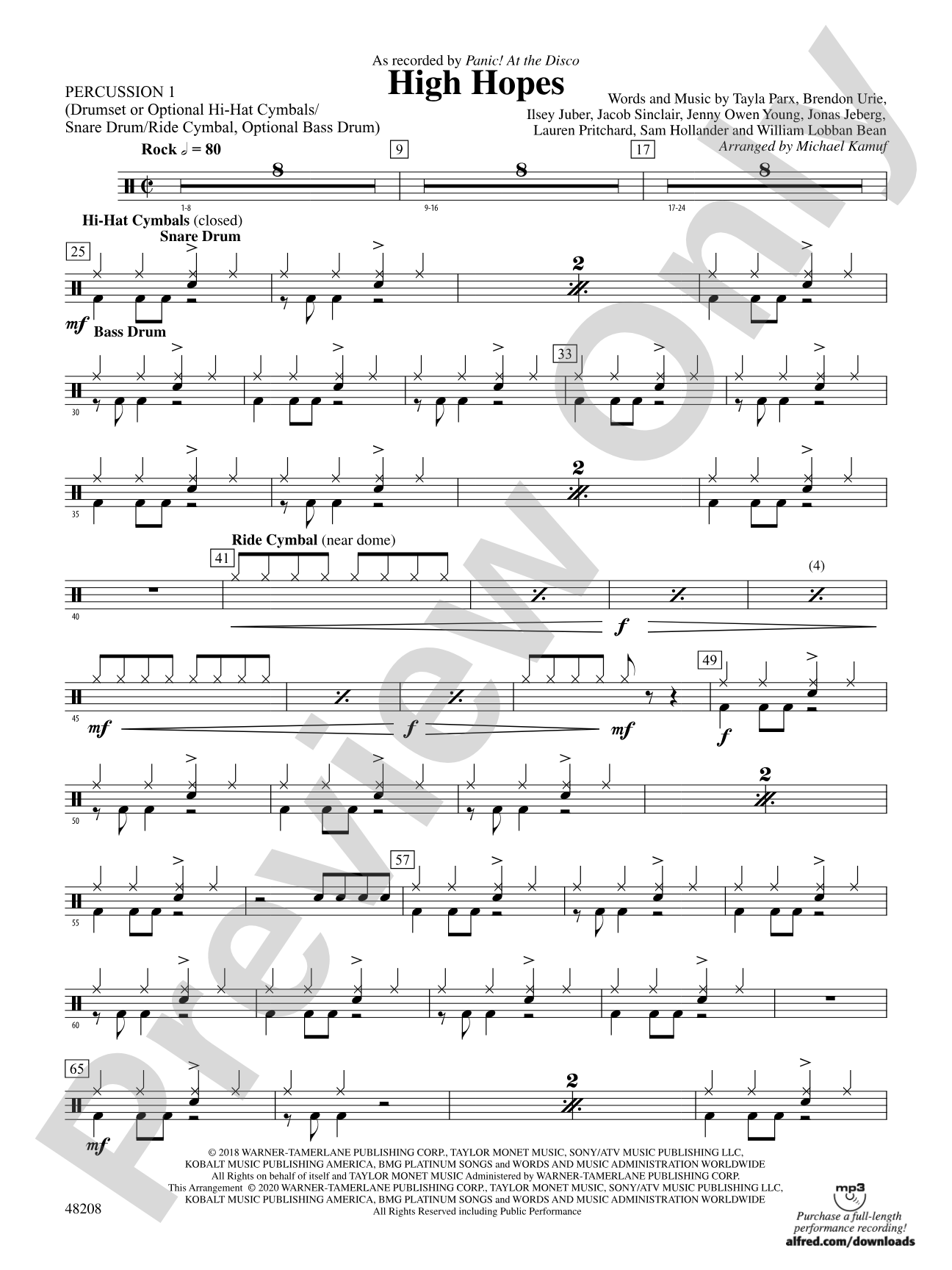 High Hopes: 1st Percussion