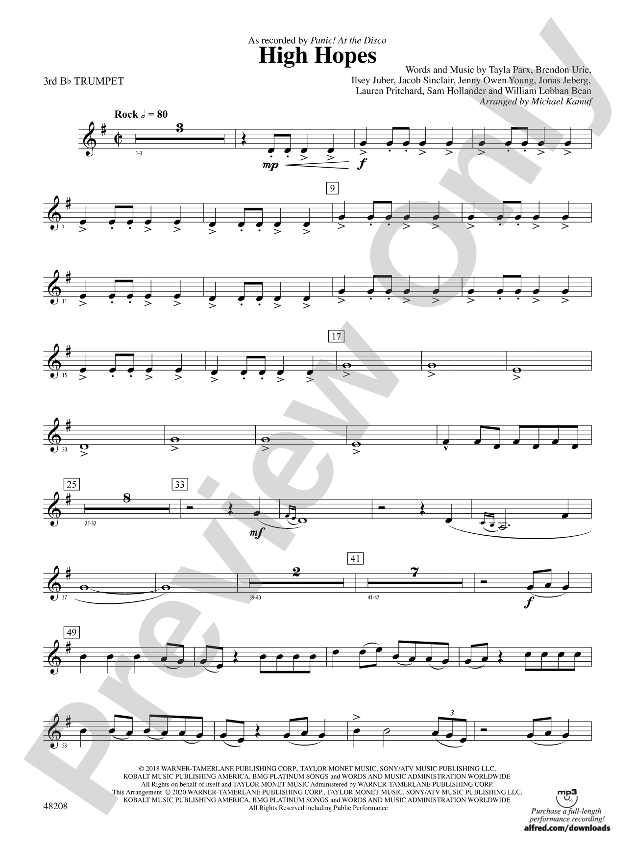 High Hopes: 3rd B-flat Trumpet