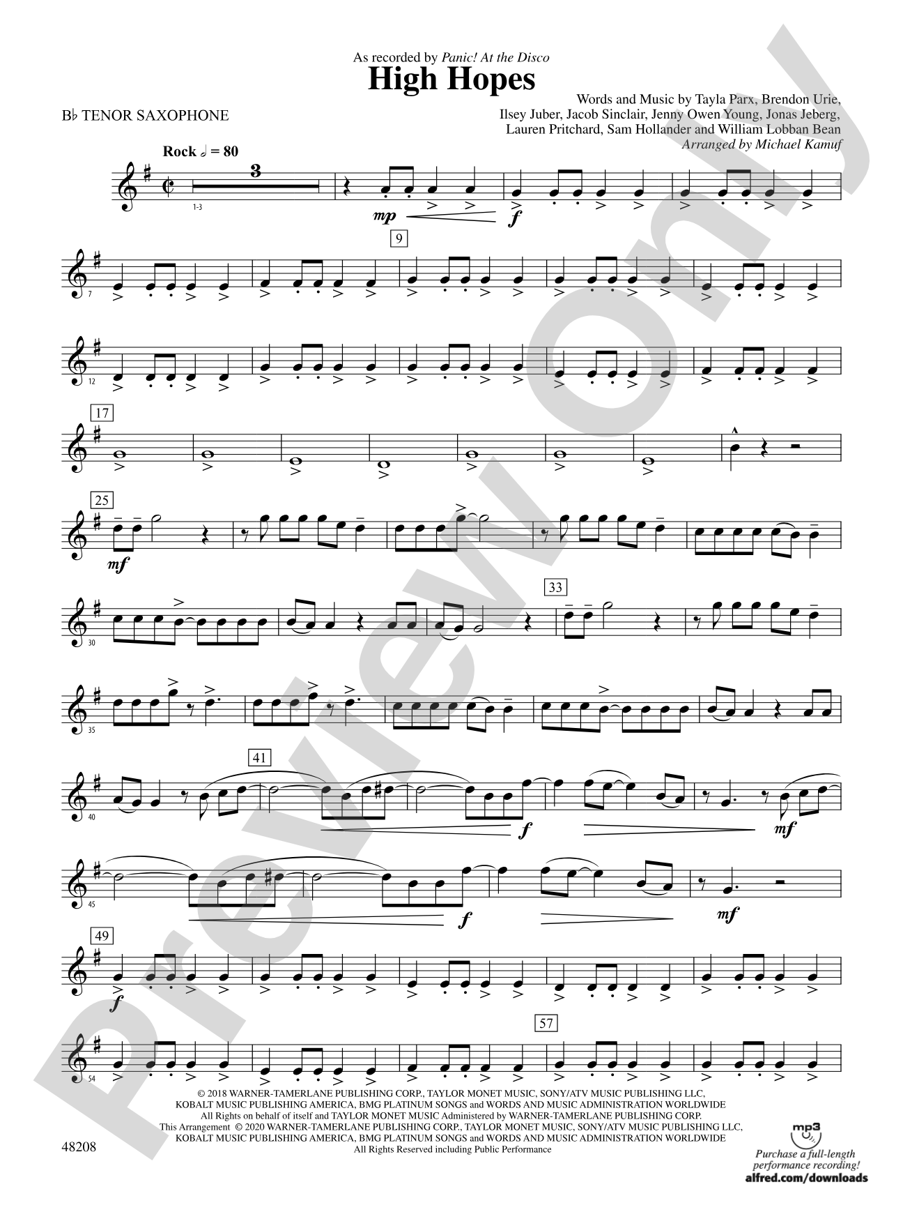 High Hopes: B-flat Tenor Saxophone