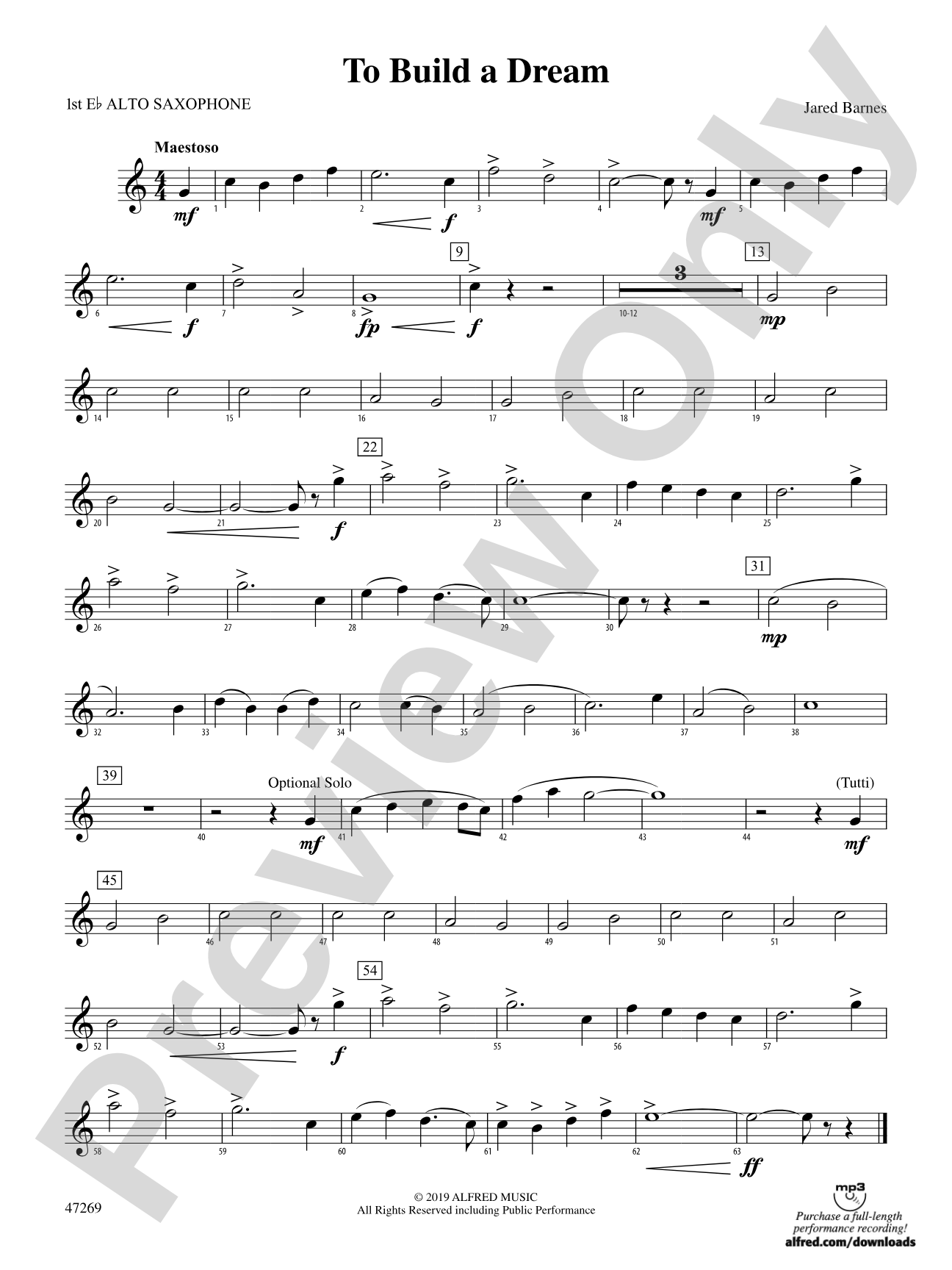 To Build a Dream: E-flat Alto Saxophone