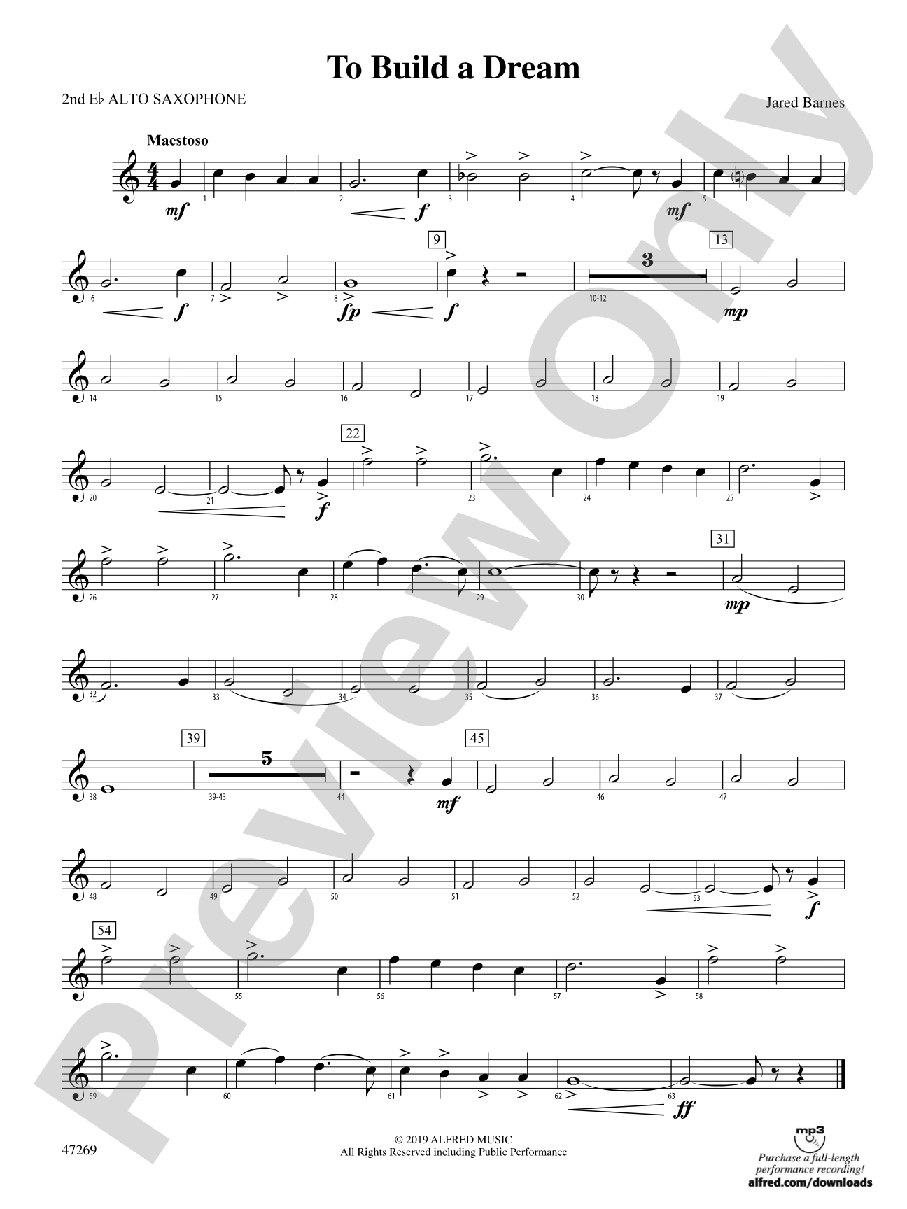 To Build a Dream: 2nd E-flat Alto Saxophone