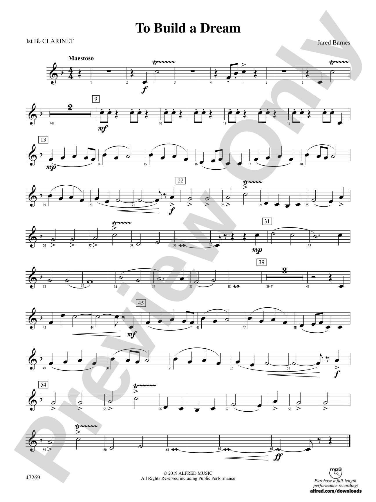To Build a Dream: 1st B-flat Clarinet