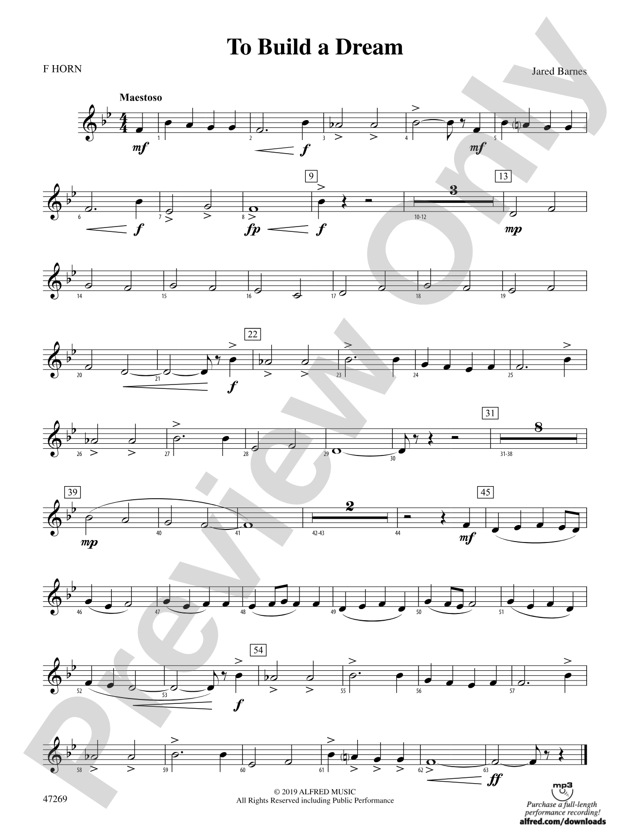 To Build a Dream: 1st F Horn