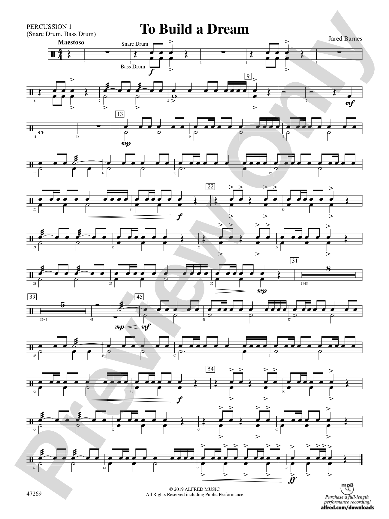 To Build a Dream: 1st Percussion