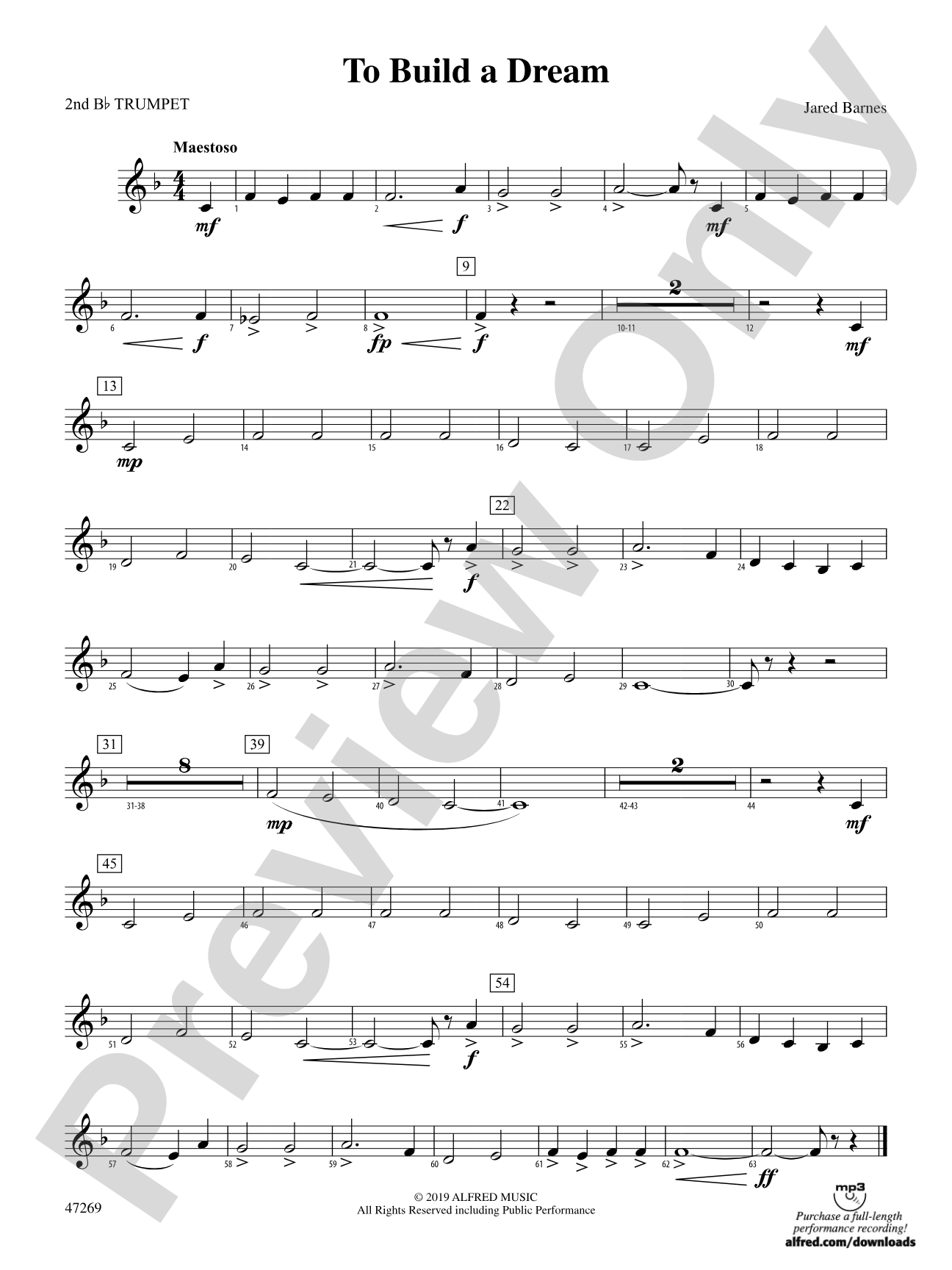 To Build a Dream: 2nd B-flat Trumpet