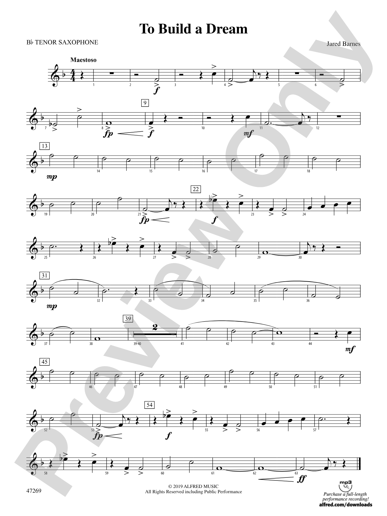 To Build a Dream: B-flat Tenor Saxophone