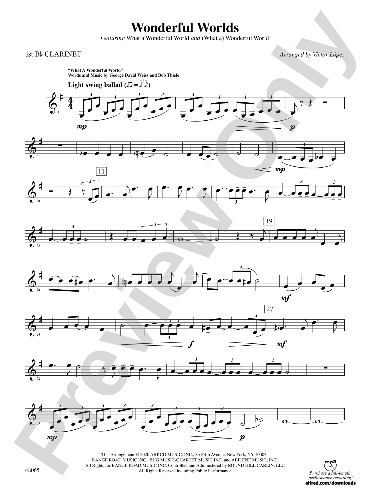 Wonderful Worlds: 1st B-flat Clarinet