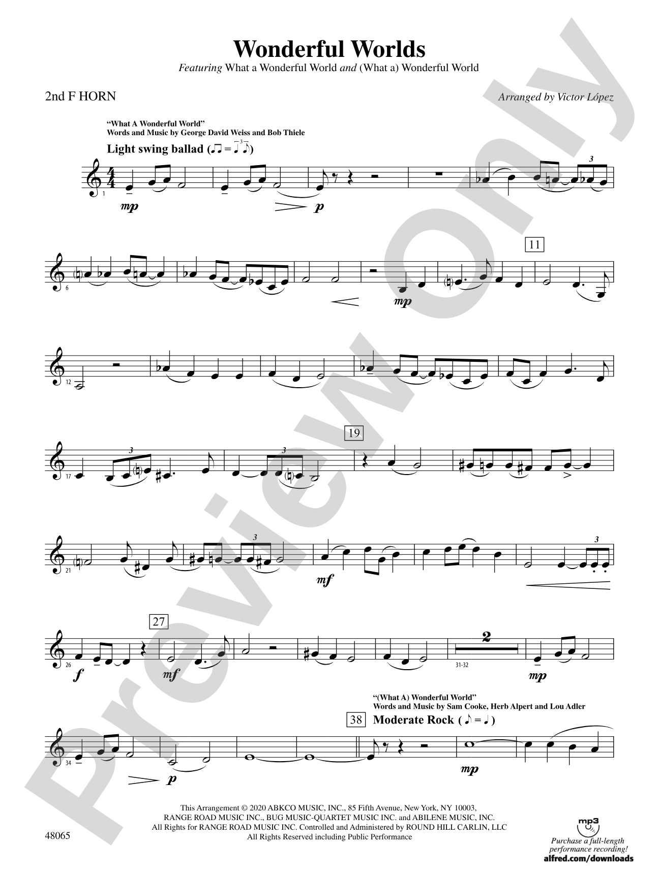 Wonderful Worlds: 2nd F Horn