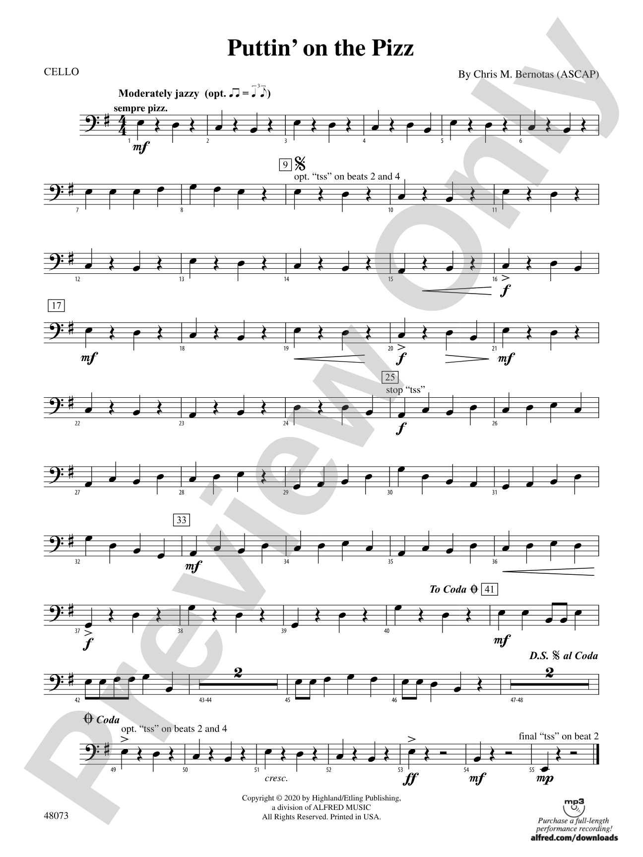 Puttin' on the Pizz: Cello