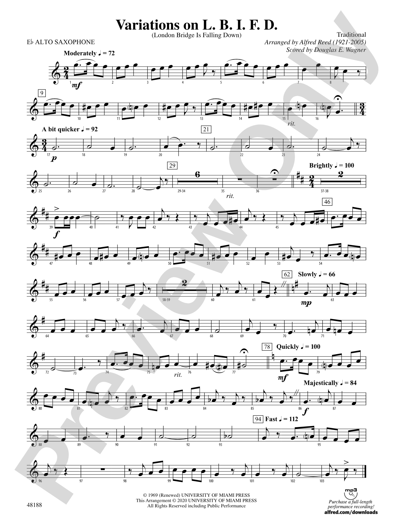 Variations on L. B. I. F. D.: E-flat Alto Saxophone