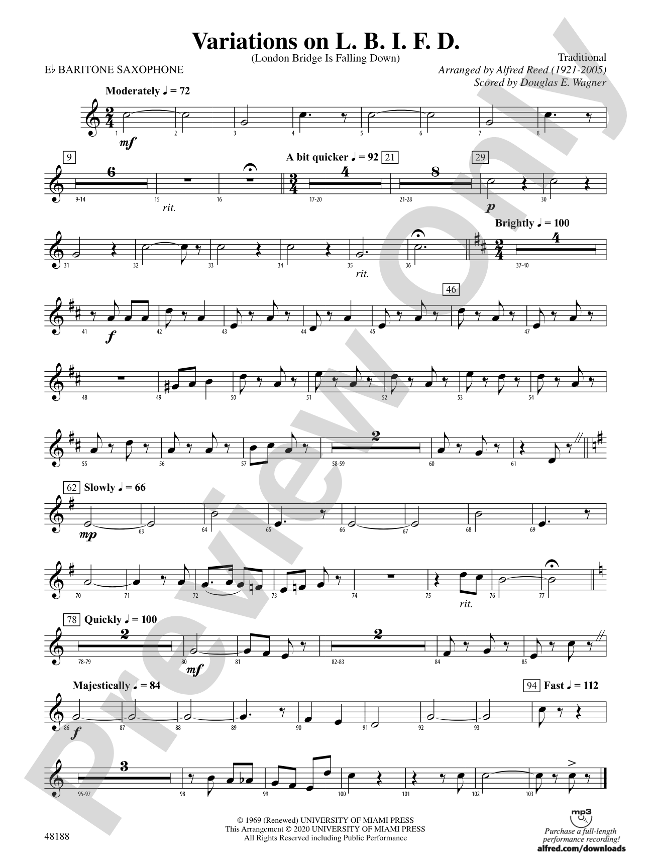 Variations on L. B. I. F. D.: E-flat Baritone Saxophone