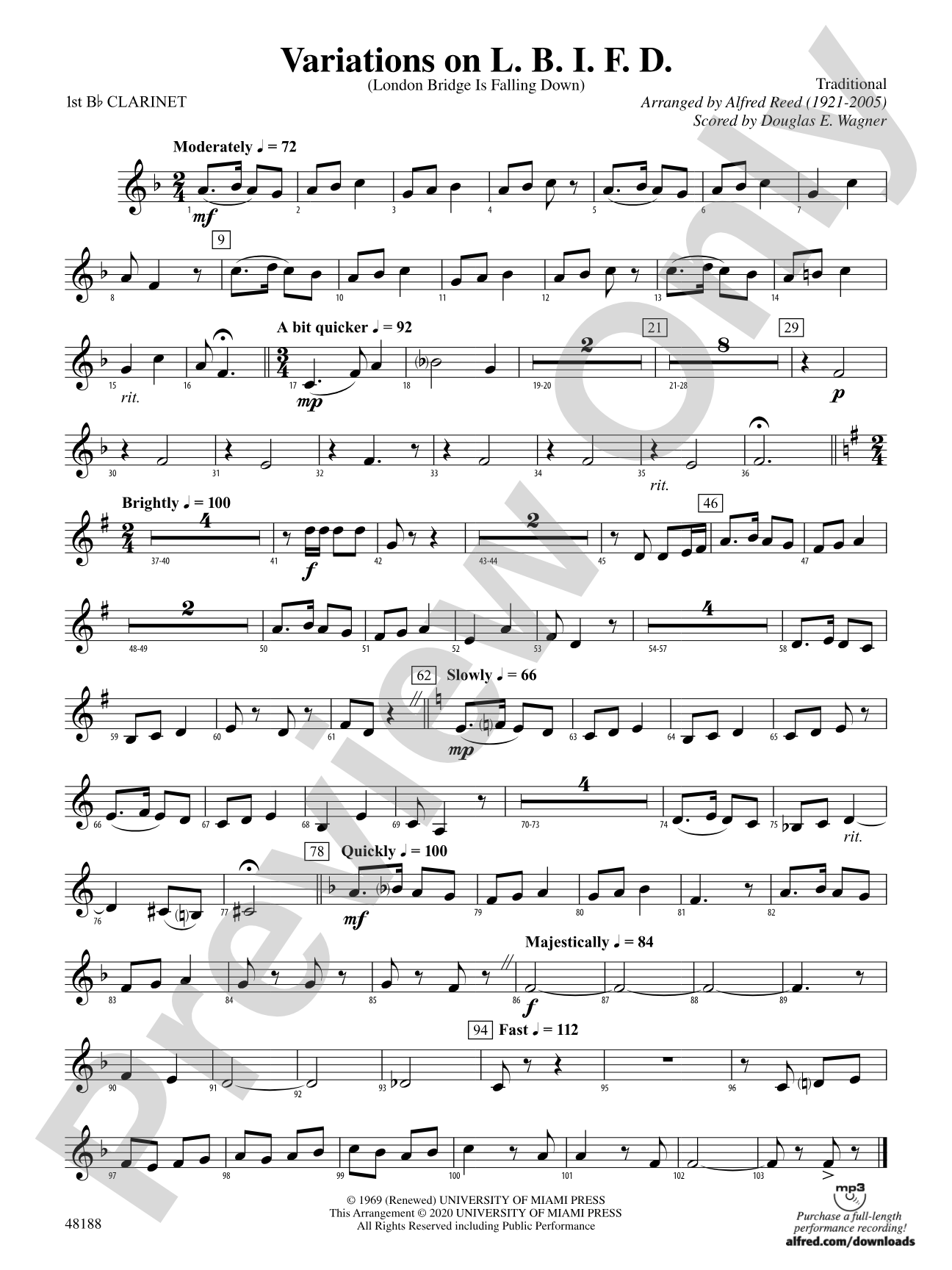 Variations on L. B. I. F. D.: 1st B-flat Clarinet